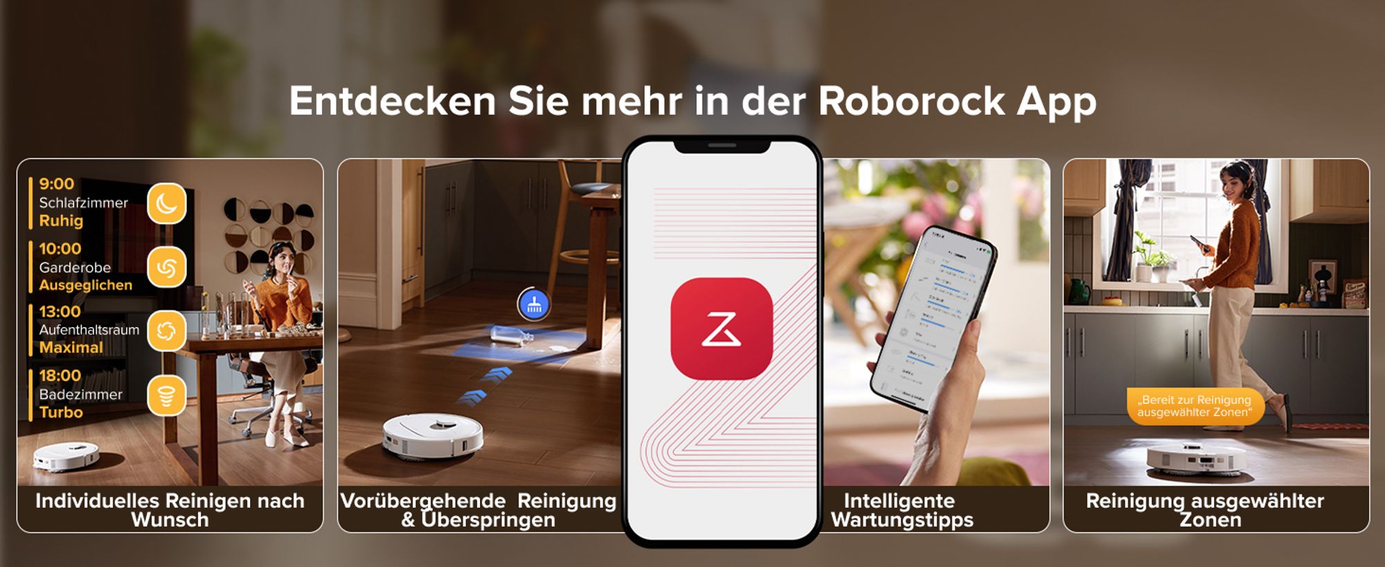 Roborock QV 35S Staubsauger Roboter, 10.000 Pa Saugroboter (Upgrade von Qrevo Plus), Anti-Tangle-Bürsten, Anhebbare Schleudermopps (Weiß)