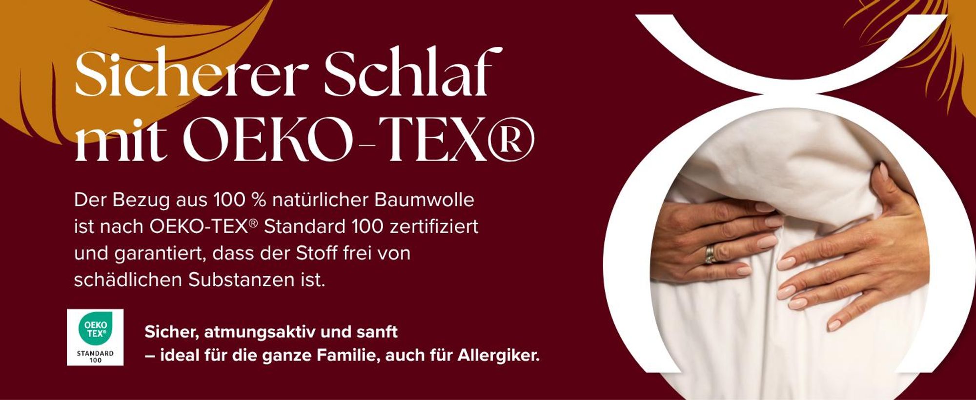 Maxiga Daunenkissen 80x80 cm 100 % DAUNE | Füllgewicht 2000g | Für Allergiker geeignet | -Zertifikat Klasse 1 | Atmungsaktiver, Baumwollbezug