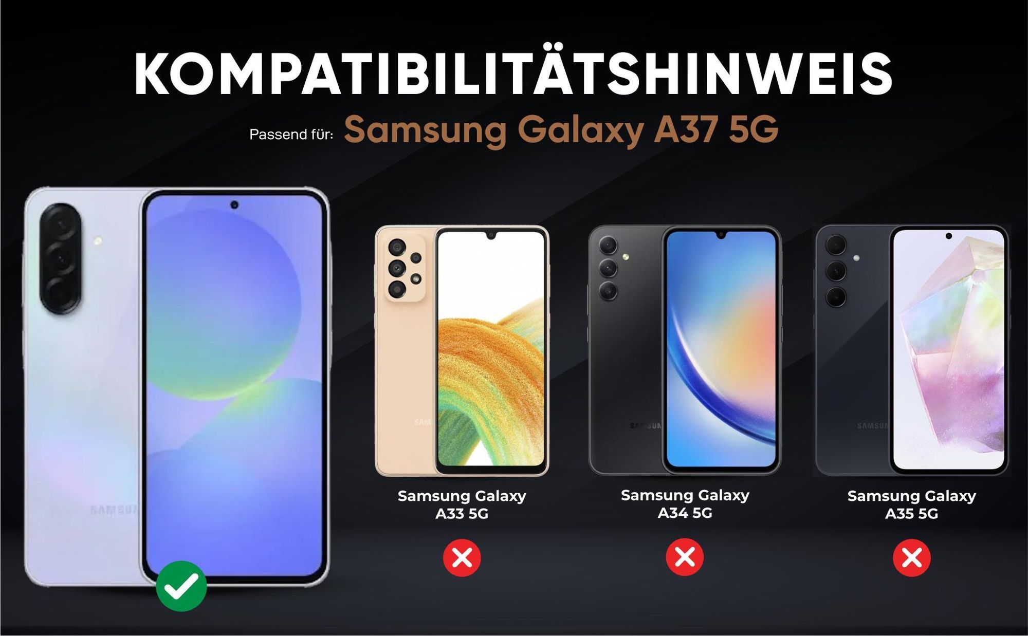 Kompatibilitätshinweise Hülle für Samsung Galaxy A37 5G