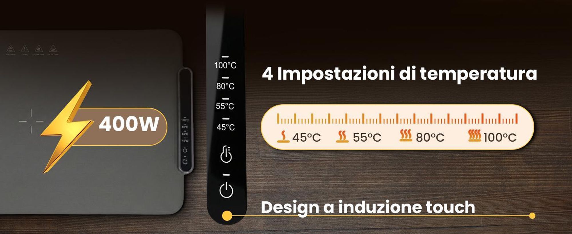 Extralink Tappetino Riscaldante in Silicone 63x38 cm 400W Scaldavivande Pieghevole