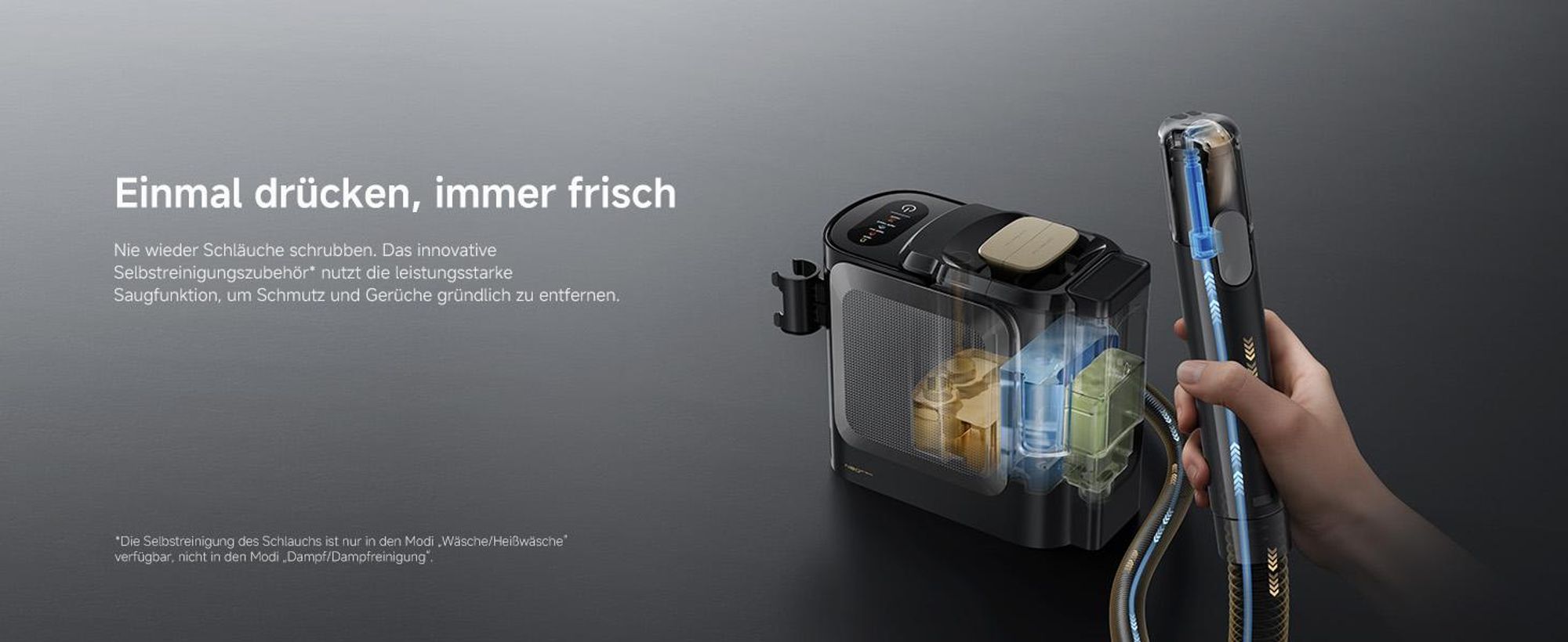 Dreame N20 Tragbarer Nass-und Trockensauger,17kPa Saugkraft,100°C Dampfreinigung,70°C Heißwasserreinigung,20Min Schnelltrocknung,Selbstreinigung