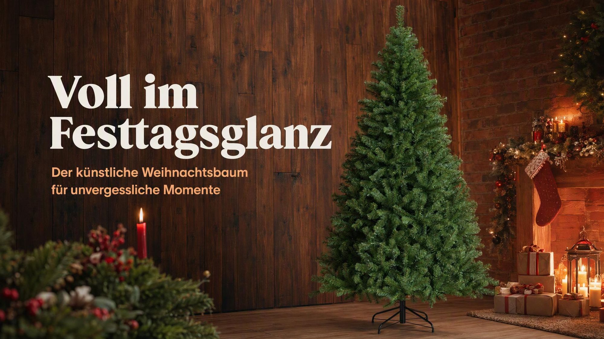 180 cm Künstlicher Weihnachtsbaum mit 1000 grünen Spitzen, Metallständer, Nordmanntanne, PVC Tannenbaum Naturgetreu Tannenbaum