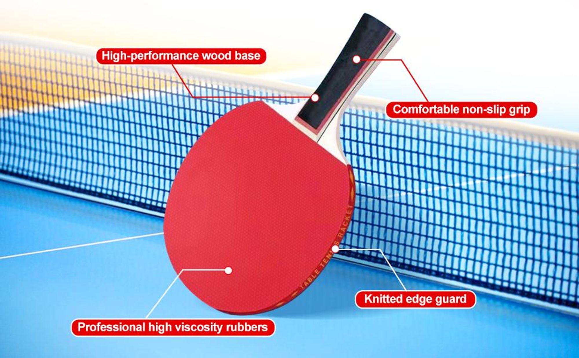 Tischtennisschläger Set, Ping Pong, Tischtennisbälle, Tischtennisset, Tennis Bälle Set, 2 Tischtennisschlägern, 3 Tischtennisbälle und Tragetasche