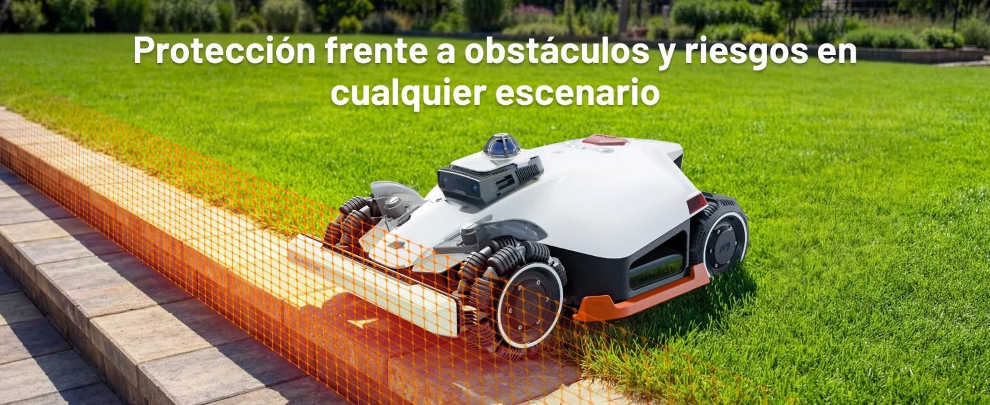 Cortacésped robótico Mammotion LUBA 3 AWD 1500 con soporte para lavado, para 1500m², tracción en las cuatro ruedas, pendiente 80%, mapeo-auto, 4G, APP