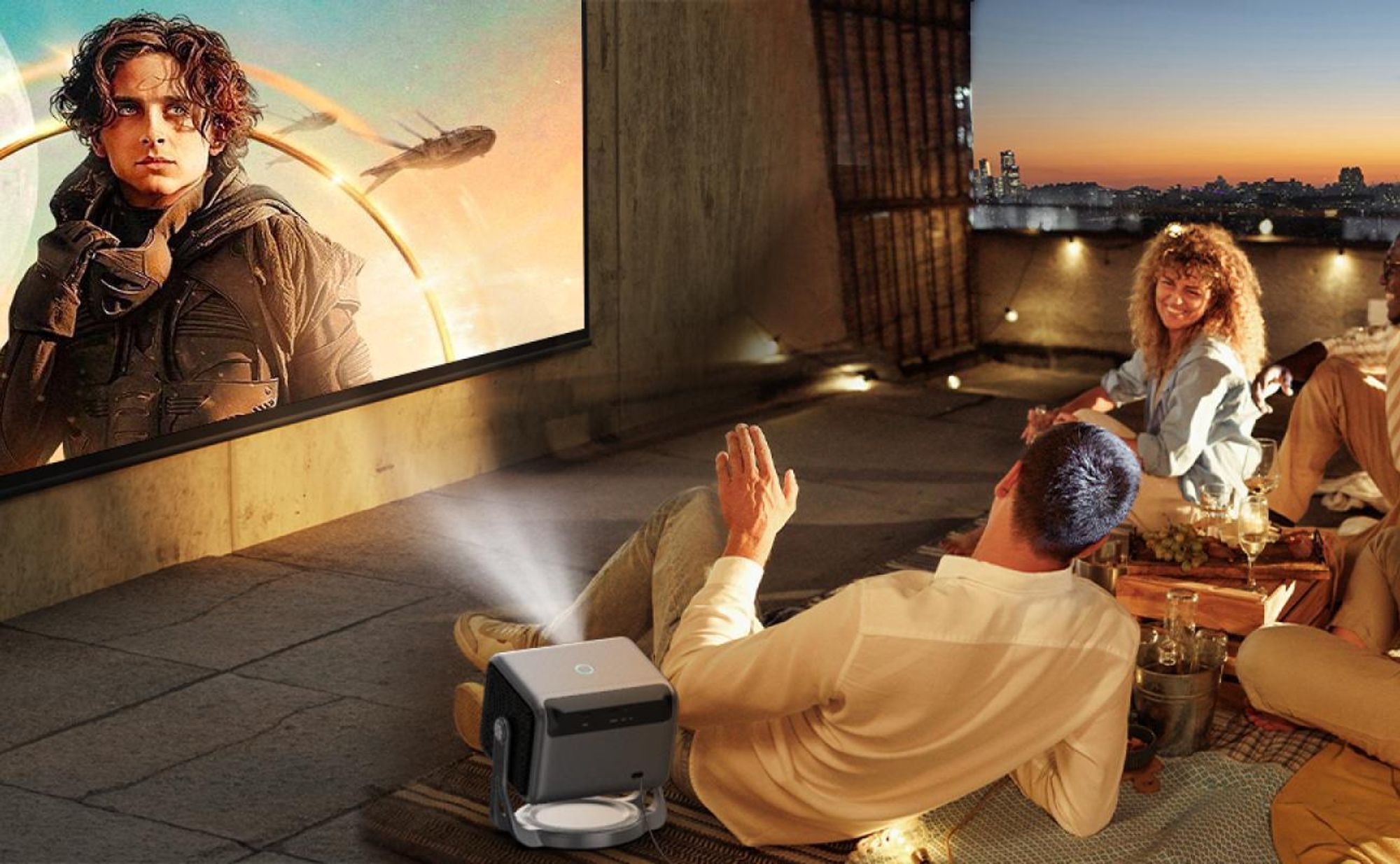 Projektor ULTIMEA Nova C40 s dekódováním 4K a Android TV 11.0 1000:1, Dolby Audio, 600 ANSI, HDR10 a HLG, s 90° kardanovým stojanem bez stojanu