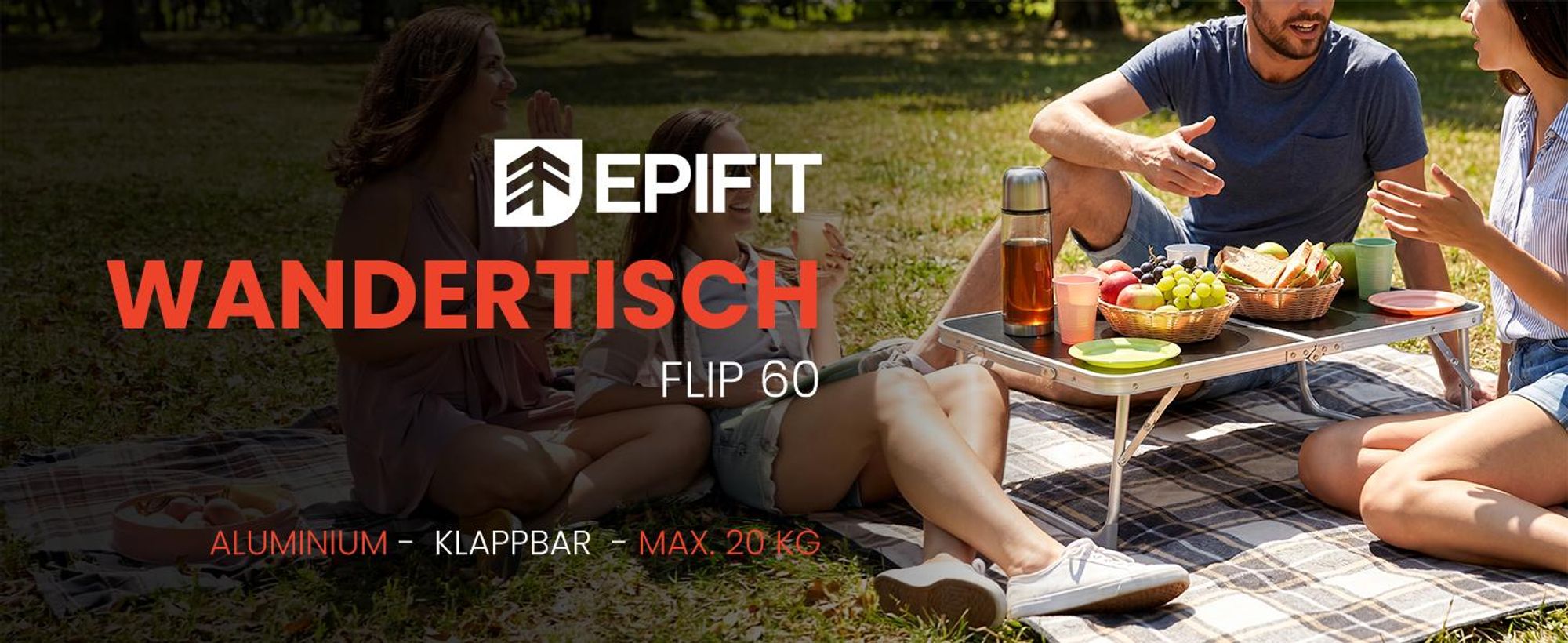 Campingtisch Klapptisch 60*40cm Tragbarer Gartentisch mit Koffer Schwarz