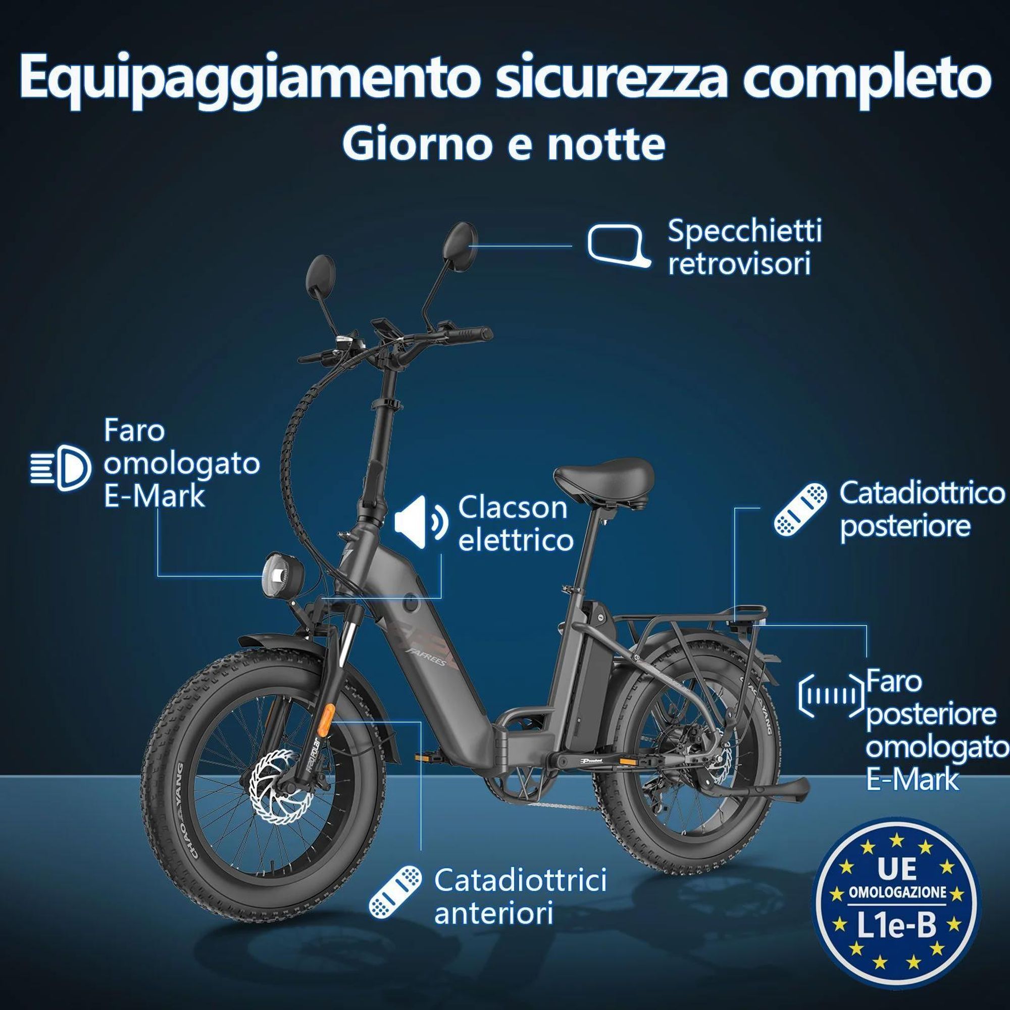 Bicicletta Elettrica FAFREES FF20 Polar - Batteria 48V12*2AH 20 Pollici Pneumatico Freno A Disco Idraulico - Grigio Blu