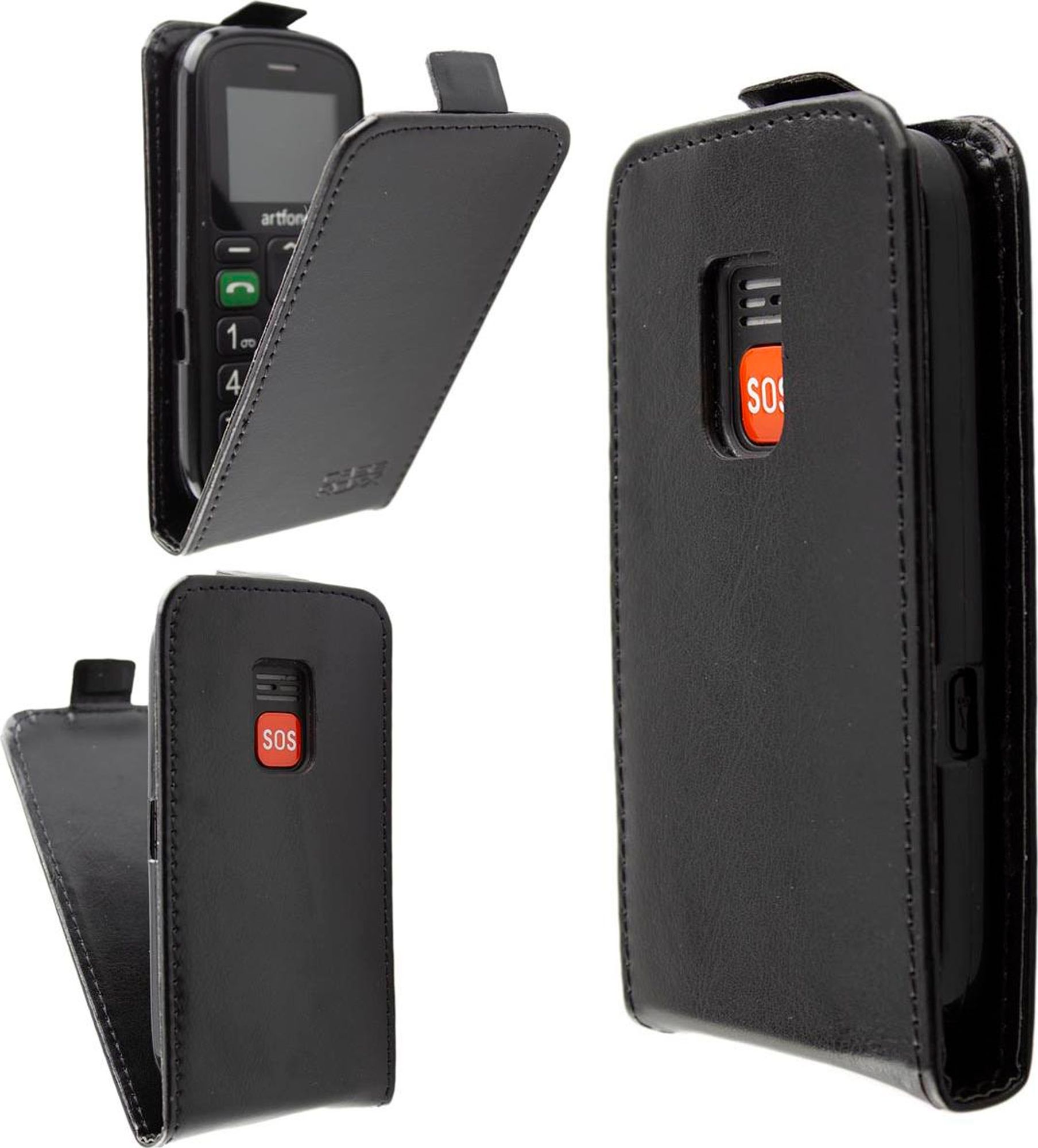 caseroxx Schutz Tasche Hülle Flip Cover kompatibel mit Artfone CS181, Smartphone Tasche Flip Cover in schwarz Bild 1