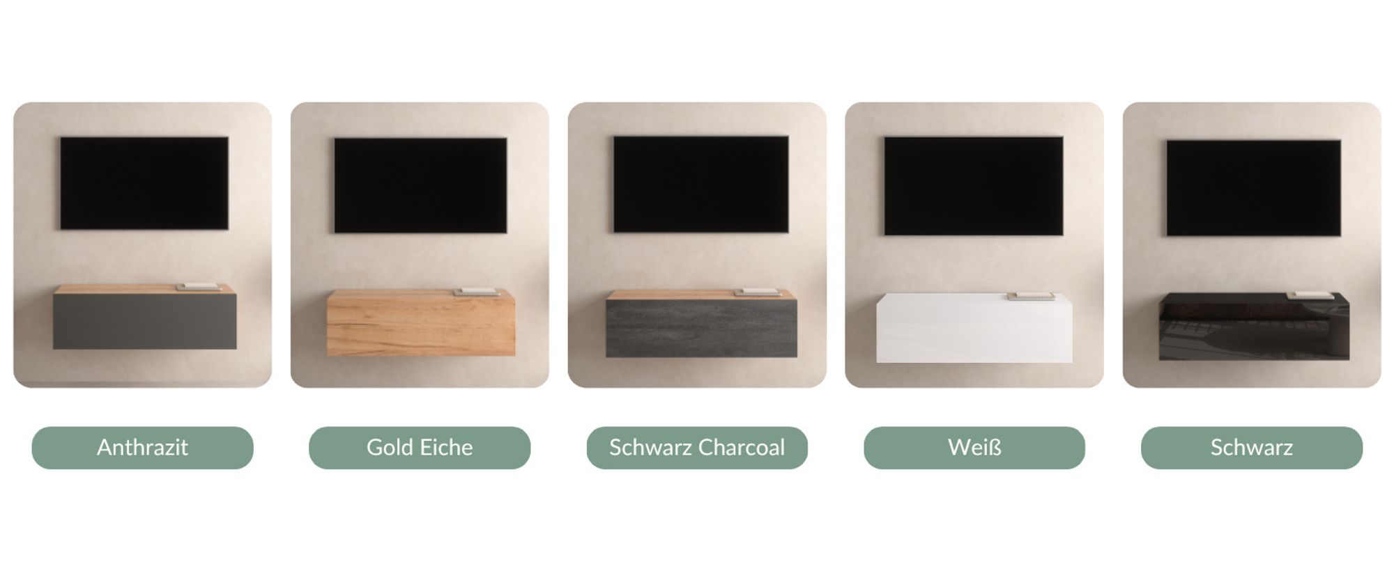 WEST TV Schrank 140 cm Fernsehtisch Sideboard, hängend oder stehend TV Möbel