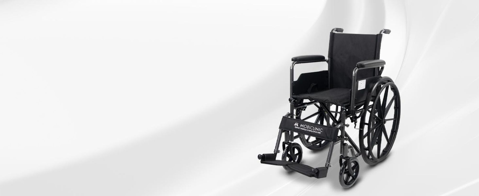 Mobiclinic Rollstuhl faltbar S220 Eisen Stuhl Sitzbreite 40 cm,Bremshebel Rollstuhl stabil