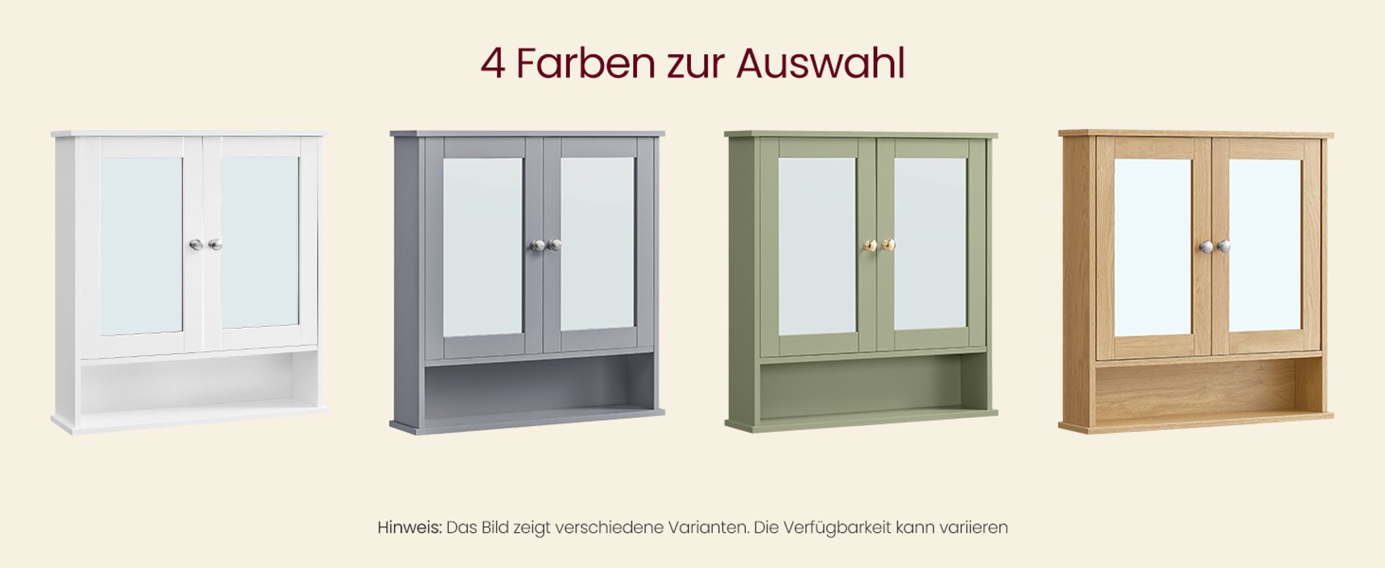 4 Farben zur Auswahl