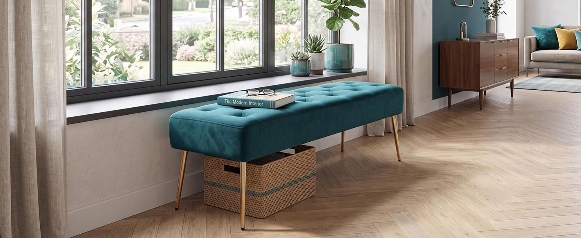 Panchina in velluto imitazione pelle imbottita panca trucco sgabello trucco scelta colore, colore: verde, materiale:velluto