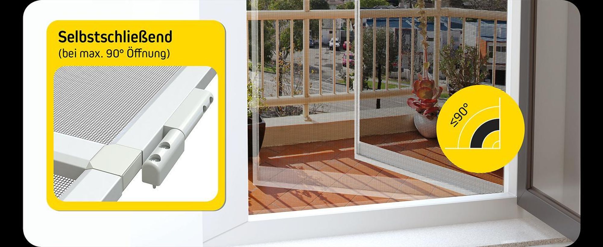 JALOUSIESCOUT Insektenschutz-Fliegengittertür ProtectLine, 100 x 210 cm, anthrazit-braun Aluminiumrahmen, selbstschließend Trittschutz kürzbar