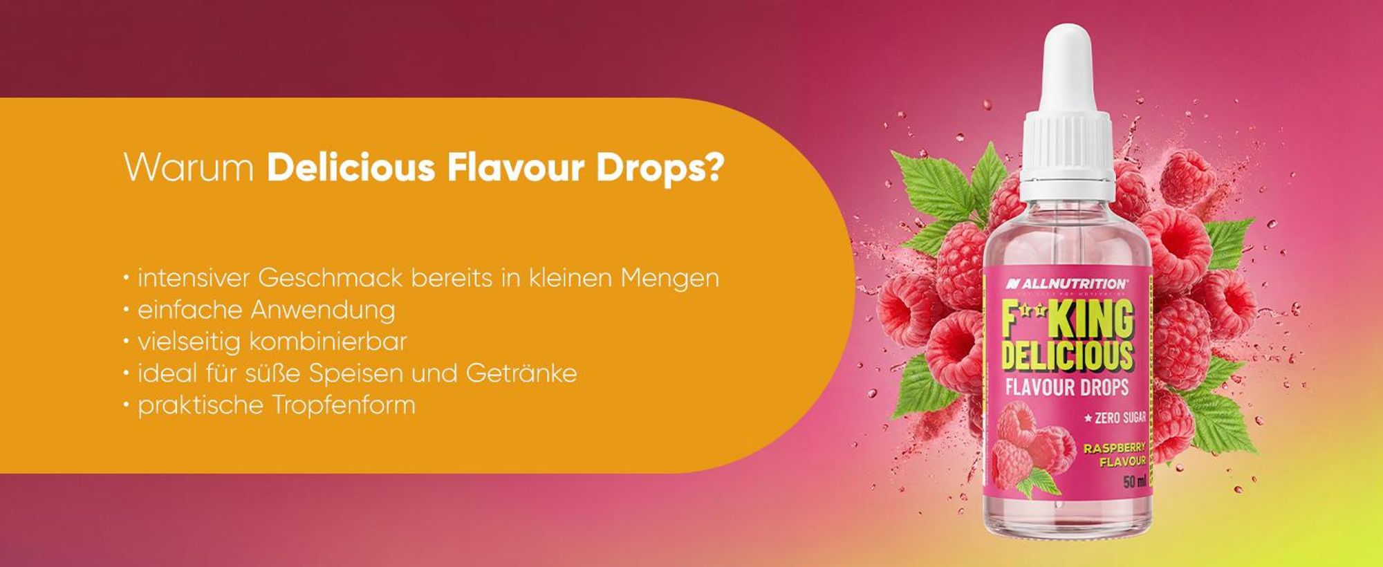 ALLNUTRITION FITKING DELICIOUS FLAVOUR DROPS 50ml Erdbeere