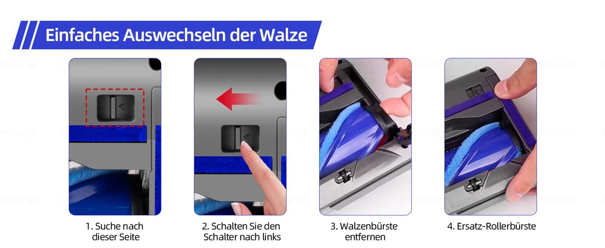 Bürste für Dyson V7 V8 V10 V11 V15 Staubsauger, Ersatz-Turbinenbürste mit grünen LED, Bodendüse für Teppiche, Hartholz- und Fliesenböden