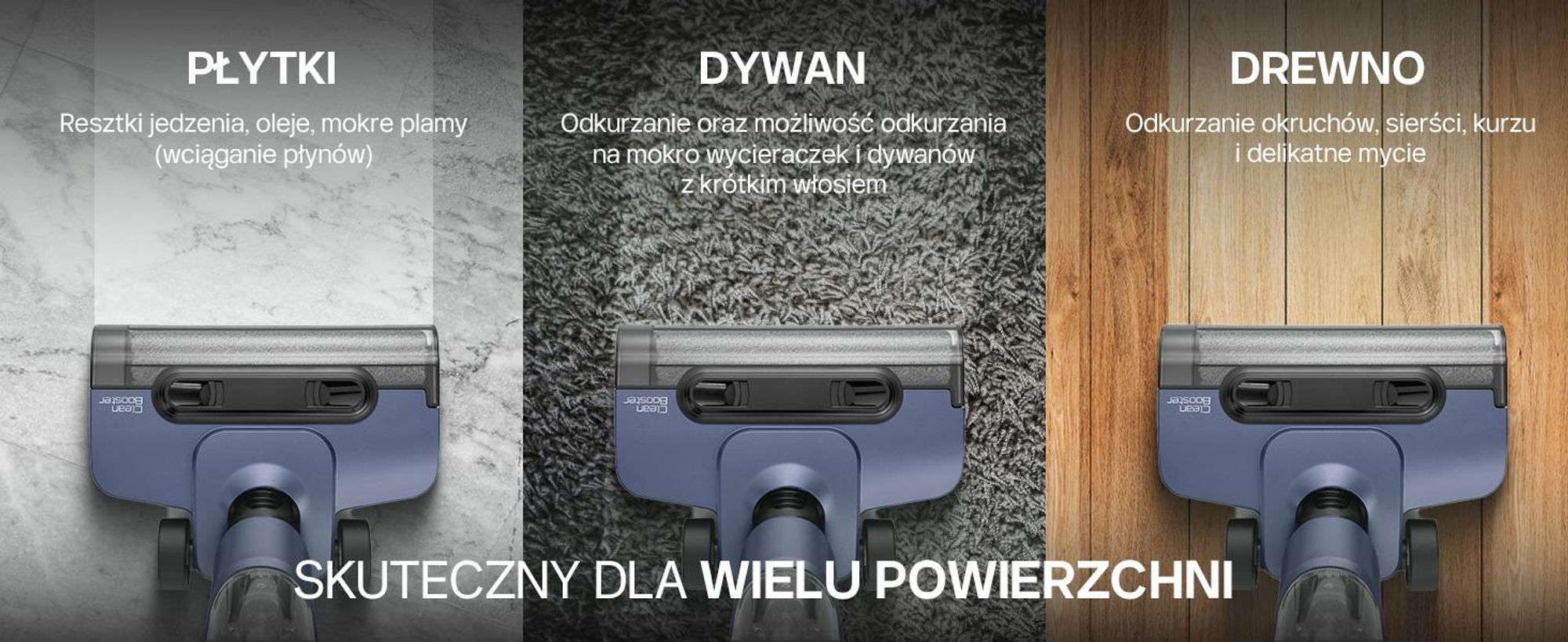 4Swiss VC024 Clean Booster – bezprzewodowy odkurzacz do czyszczenia na mokro i na sucho o mocy ssania 15 000 Pa – odkurzacz akumulatorowy z funkcją mycia podłóg, samoczyszczący, inteligentny odkurzacz z funkcją mycia