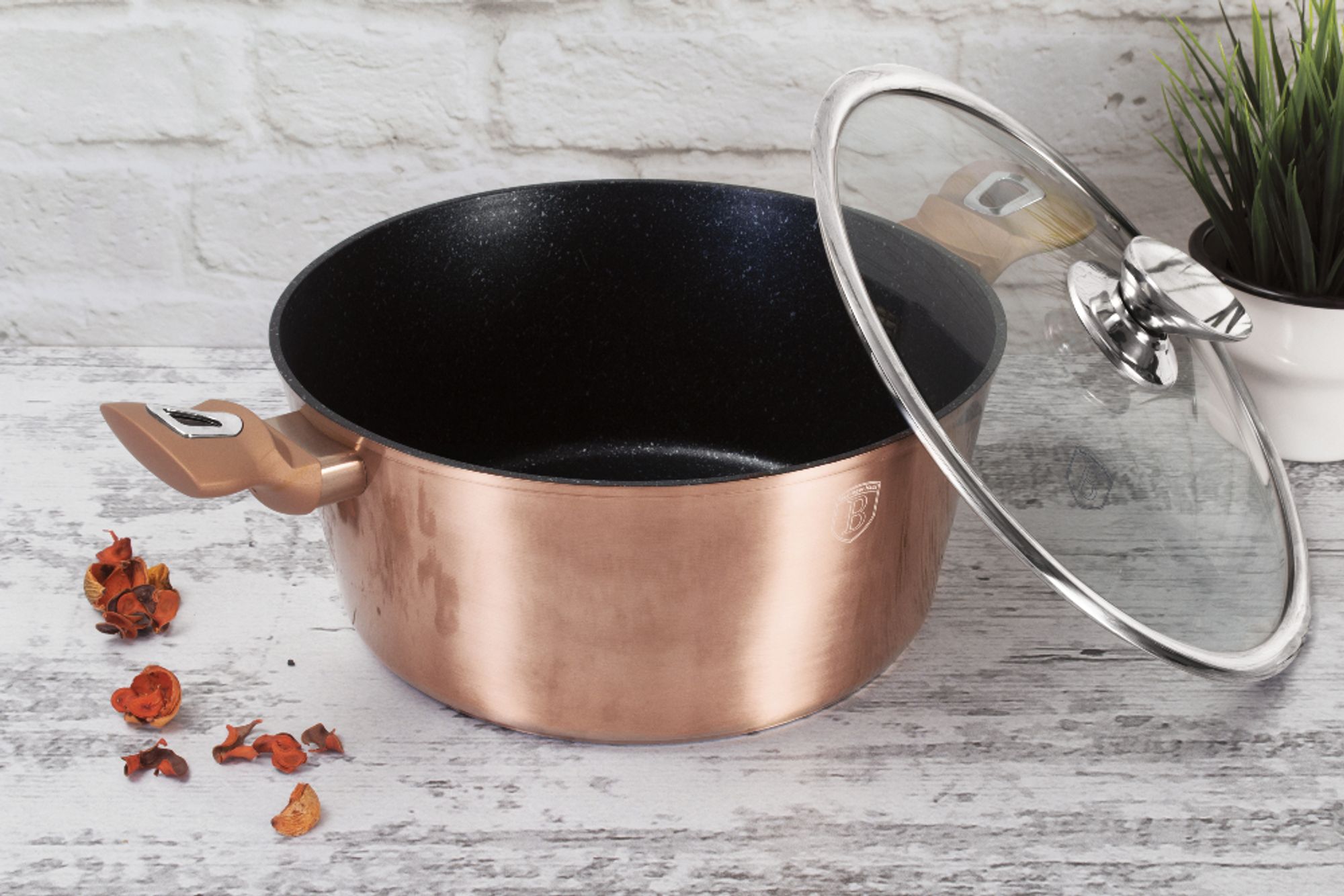 Berlinger Haus Kochgeschirr in rosegold, 15-teiliges Set aus Edelstahl