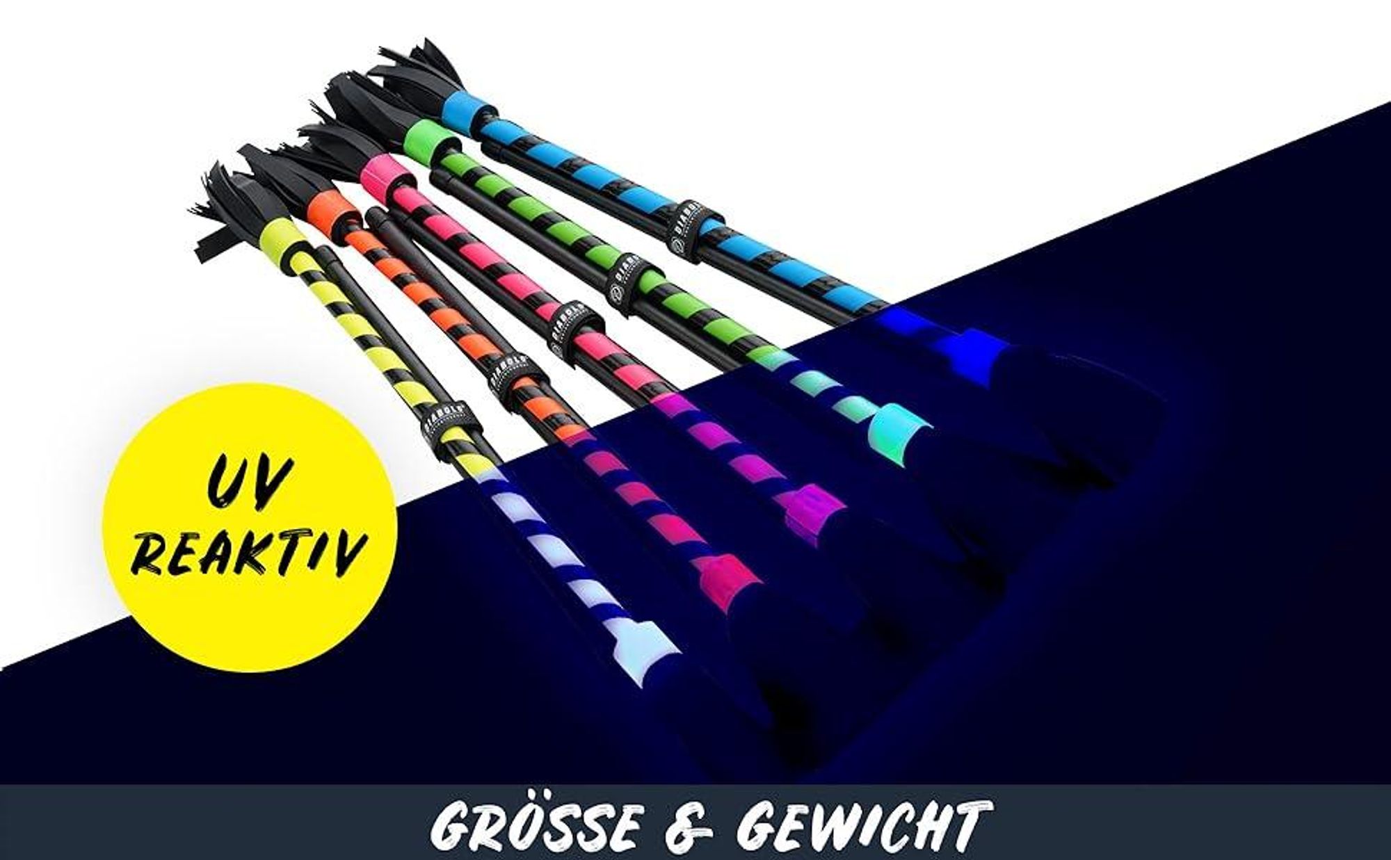 Diabolo Leisure Sport Flowerstick – Flowerstick Basic UV pink mit Fiberglas Handstöcken | Robuster Flowerstick für Anfänger und Fortgeschrittene