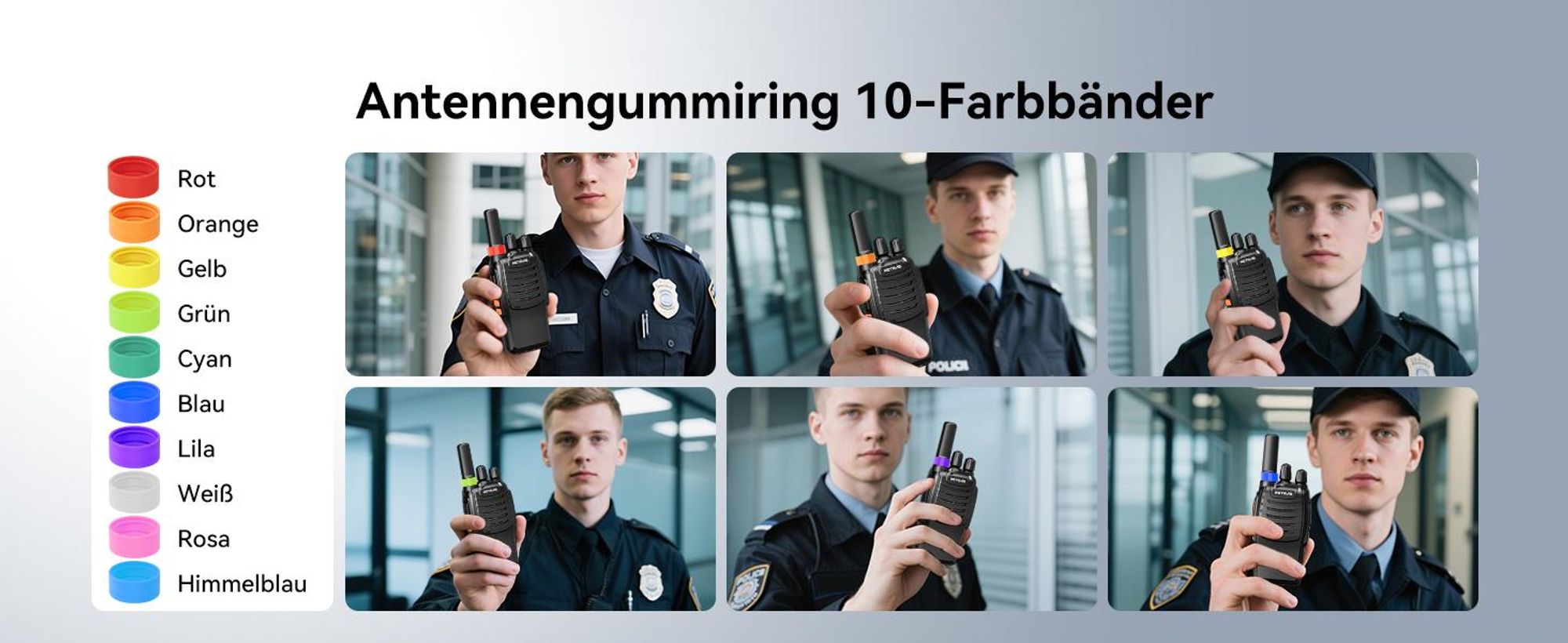 Retevis H777 Funkgeräte, PMR446 Funkgeräte Set Professionell, mit 10-Fach Ladegerät, mit Headset, USB-C, Handfunkgerät für Gewerbe Sicherheit Schule