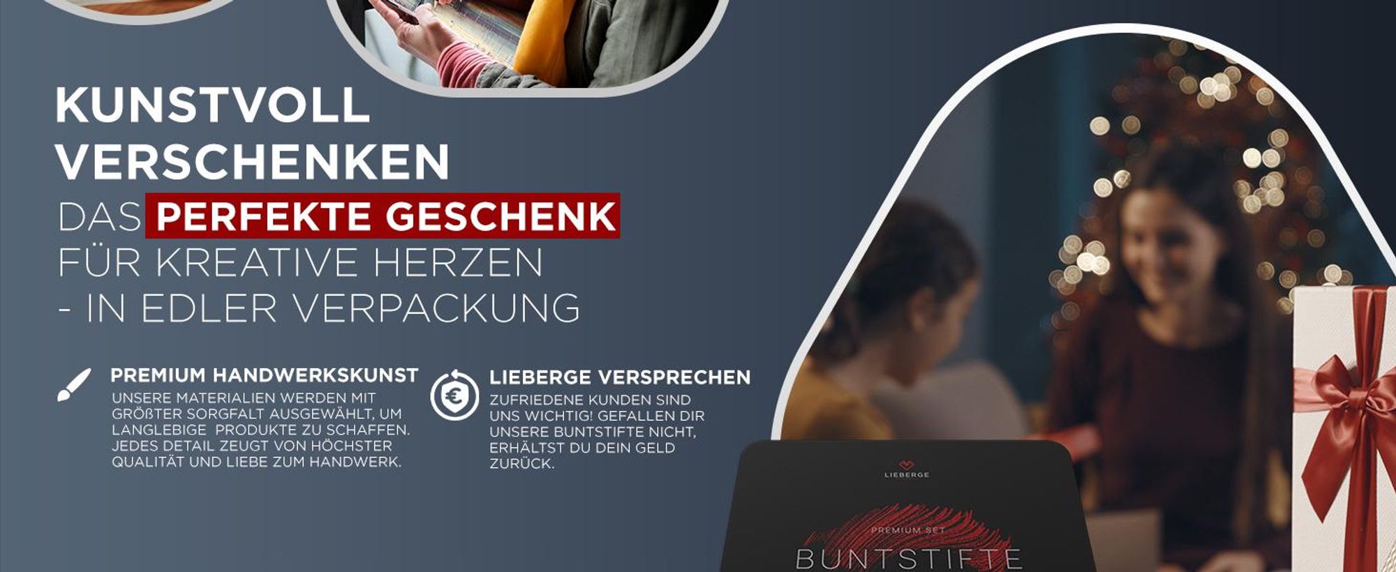 LIEBERGE Premium Buntstifte Set in Metallschatulle – 72 Farben – hochpigmentierte Colored Pencils – bruchstabil, weiche Farbabgabe | Malstifte