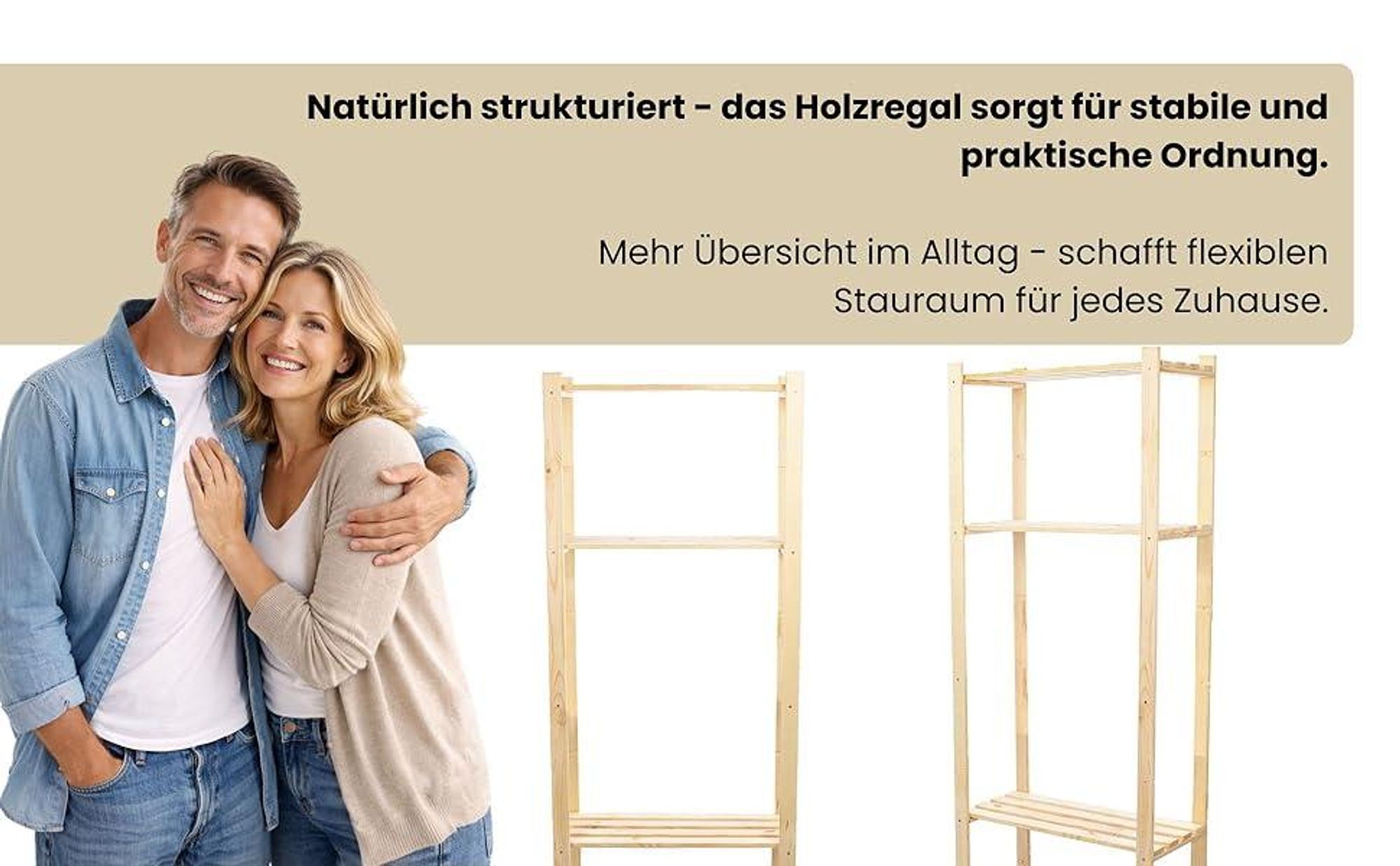 STOLMAK Holzregal Bücherregal 80x170x28,5 cm (BxHxT) Standregal Natur Kiefernholz Massivholzregal Kellerregal 4 Böden Kieferregal
