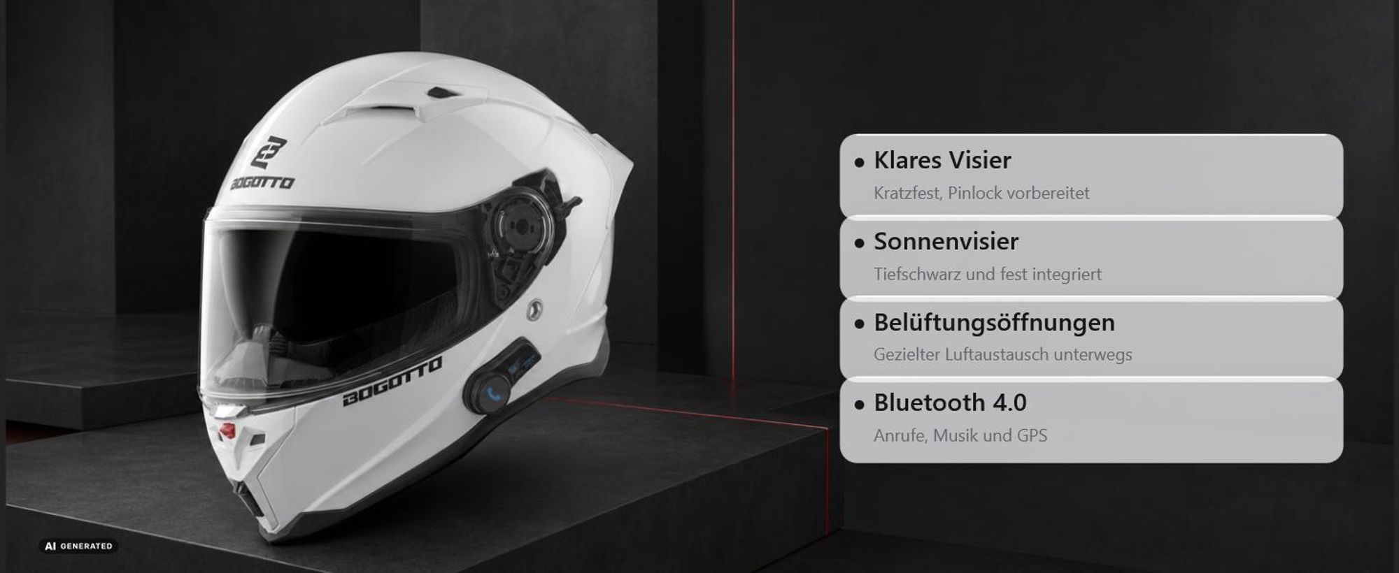 Bogotto H153 BT Visier, iridium blau, Einheitsgröße