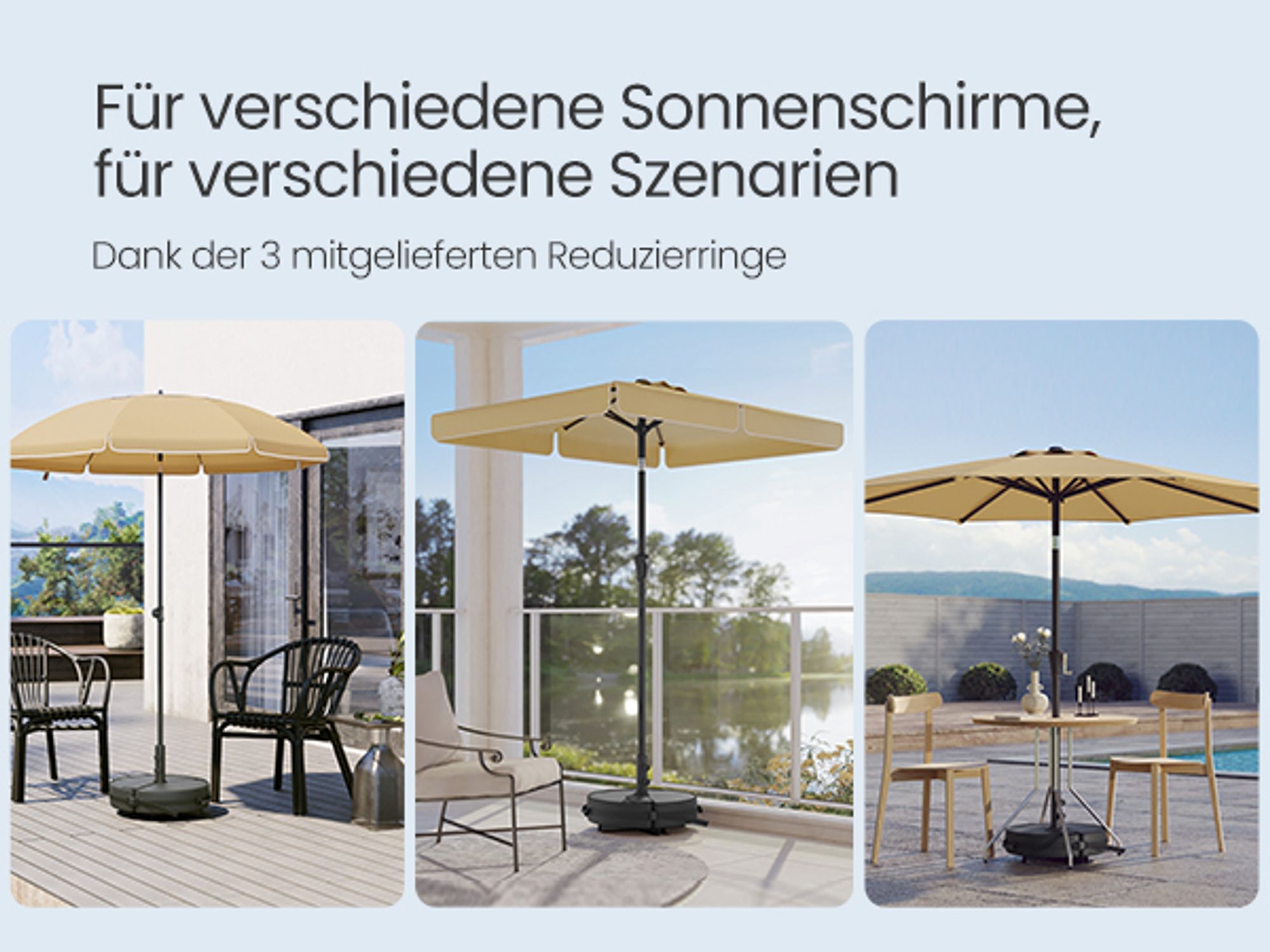 SONGMICS Sonnenschirm Sonnenschirmständer, Schirmständer, mit Sand befüllbar