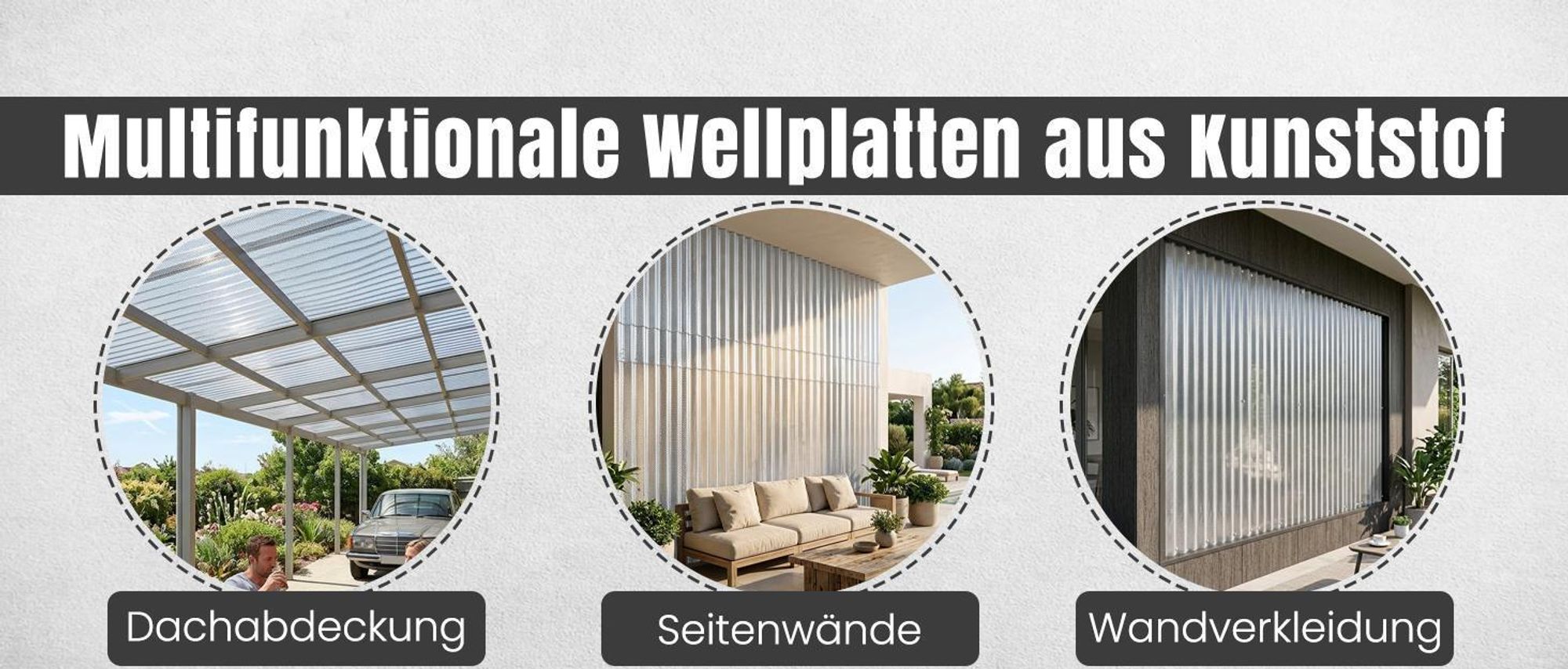LP Projekt Wellplatten Wabenstruktur, Polycarbonat (PC), Wabenstruktur, transparent, 2,6 mm Stärke, Wellenform 76/18, 104,5 x 250 cm, 5er-Set