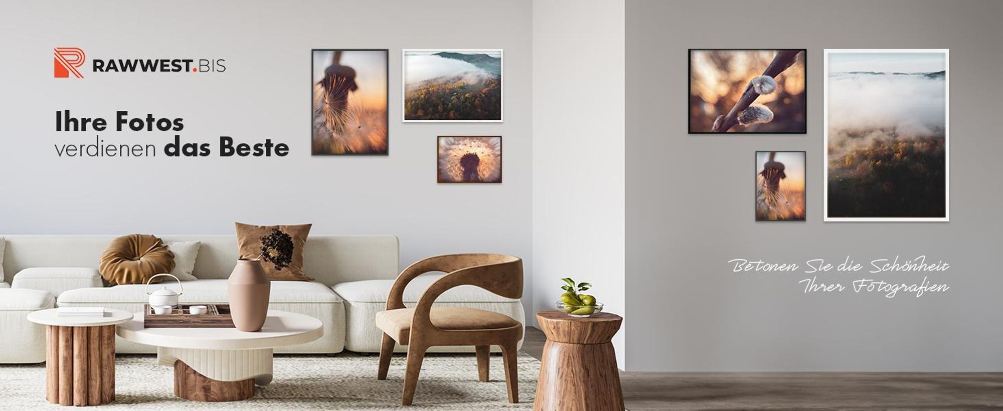 RAWWEST.BIS Bilderrahmen 70x100 cm Plexiglas Poster Foto Wandrahmen Antireflex Anthrazit
