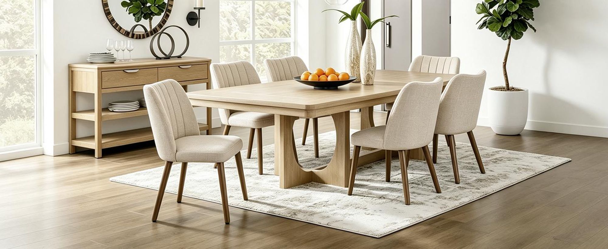 Duhome Esszimmerstuhl 2er Set Leinenstuhl Gepolstert mit Holzbeinen Modern Küchenstuhl für Esszimmer Wohnzimmer Küche, Beige