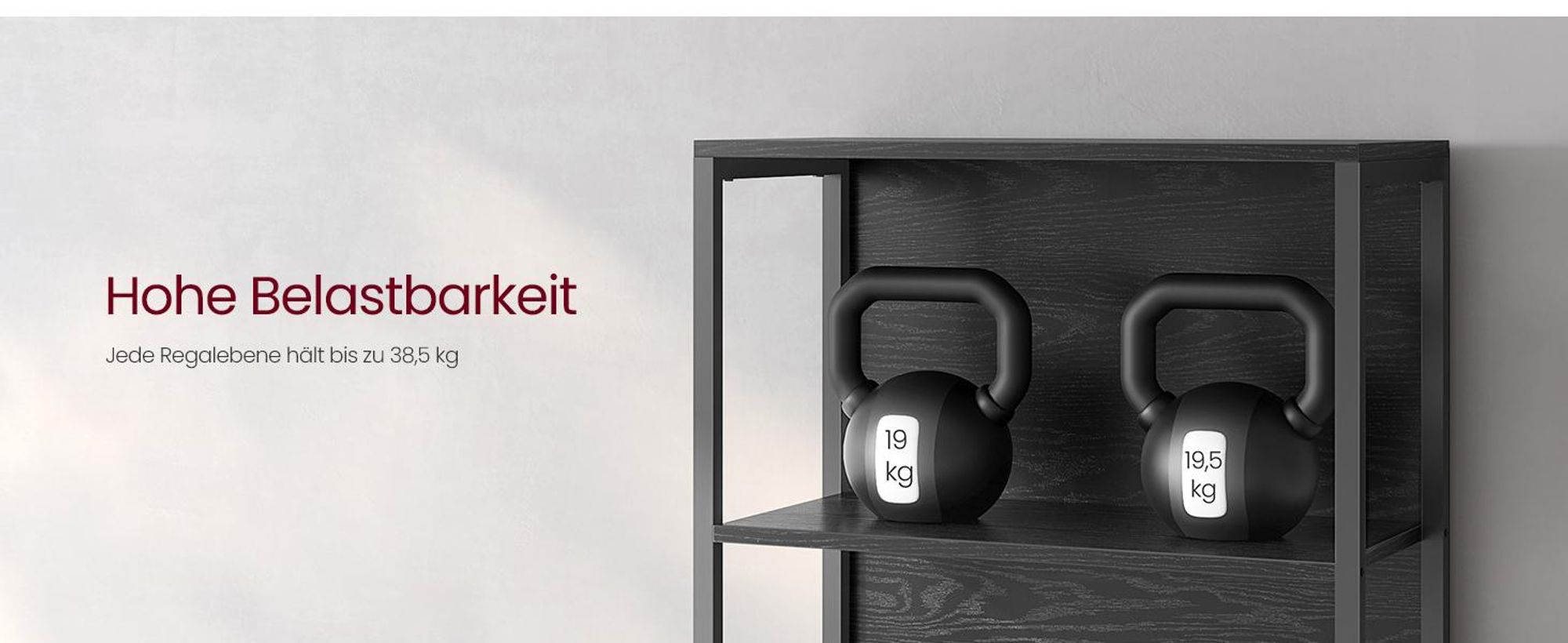 VASAGLE Bücherregal mit 6 Ebenen, Standregal mit einstellbarer LED-Beleuchtung, Regal mit Stahlrahmen, 30,3 x 40/60 x 178,6 cm, für Wohnzimmer