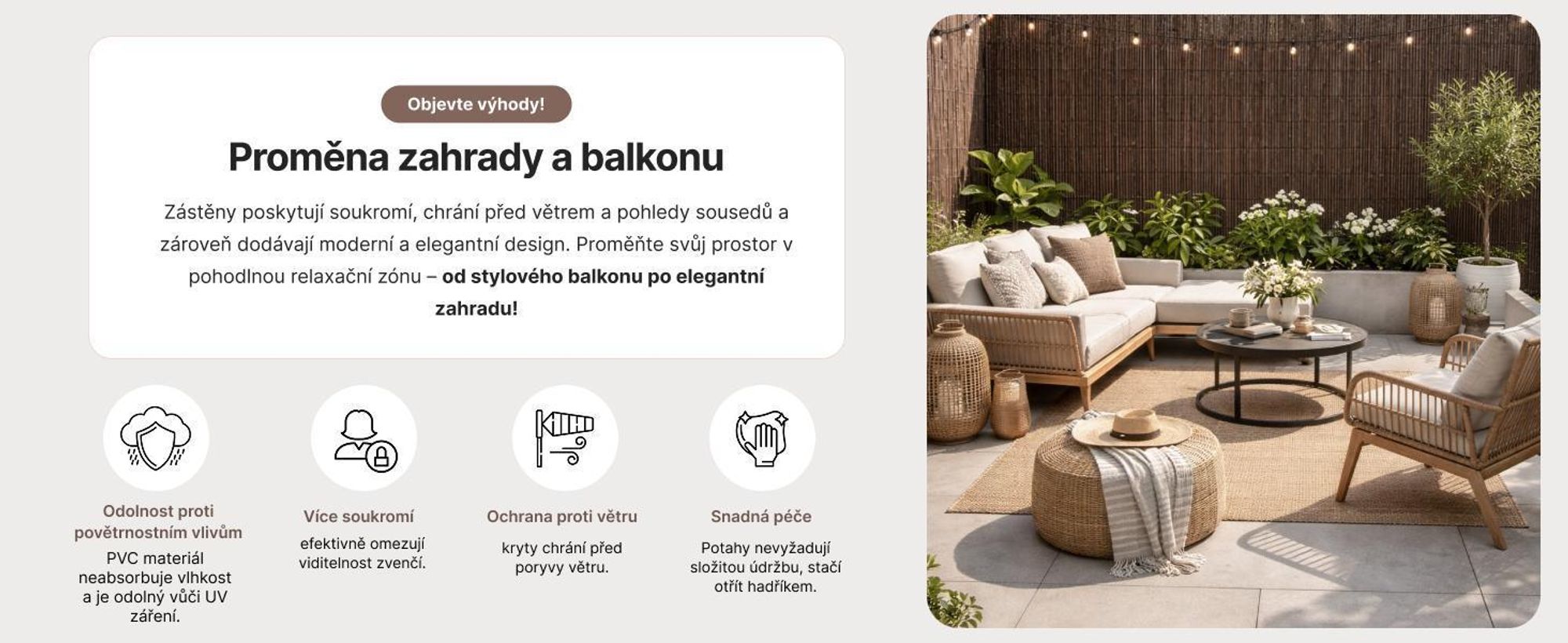 Zástěna Balkon, Terasu, Zahradu, PVC, Mazovia 100x300 cm Hnědá, Odolná Proti Větru, Povětrnostním Vlivům a UV Záření, Zástěnová Rohož Jako Bambus