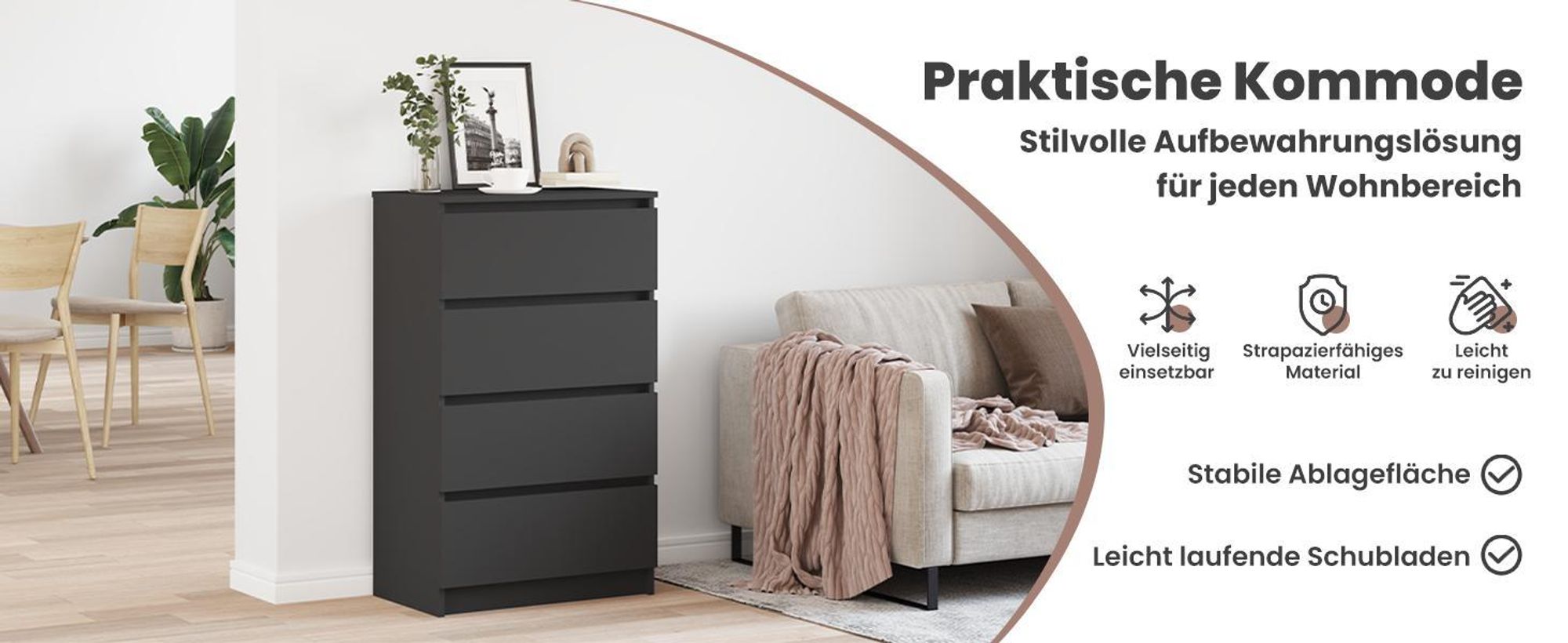 vidaXL Sideboard Schwarz 60x35x98,5 cm Holzwerkstoff