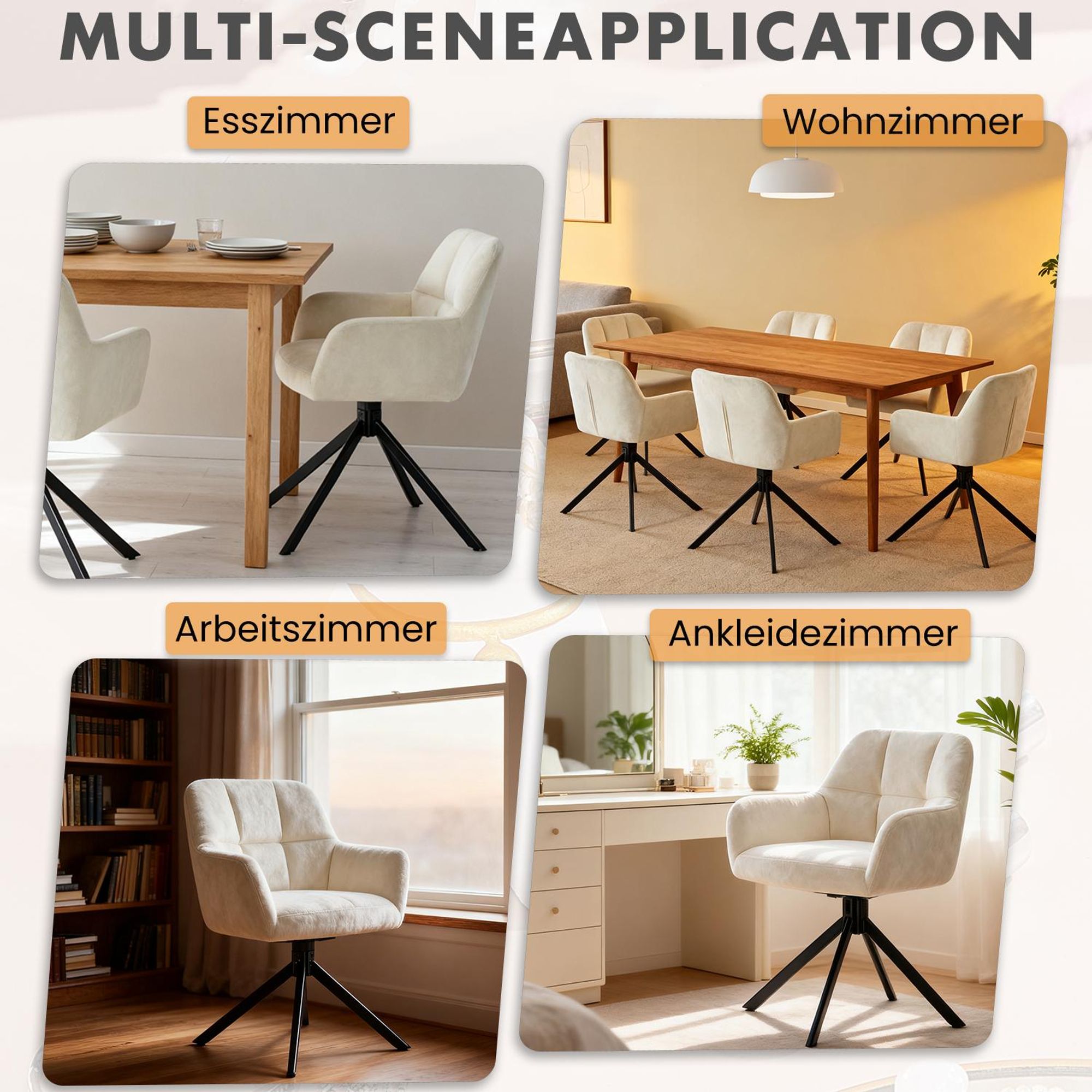 Esszimmerstuhl, eleganter und schöner moderner Esszimmerstuhl, niederländischer Küchenstuhl mit Samtpolsterung, geeignet für Küche, Wohnzimmer, Schlaf