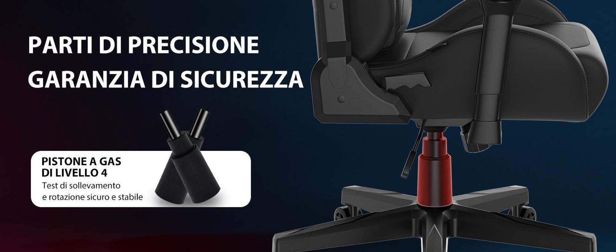 Sedia da gaming SENSE7 Sentinel - Sedia da ufficio ergonomica con braccioli 3D, inclinazione a 160°, funzione di oscillazione, imbottitura HDE™, pistone a gas, fino a 150 kg, nera