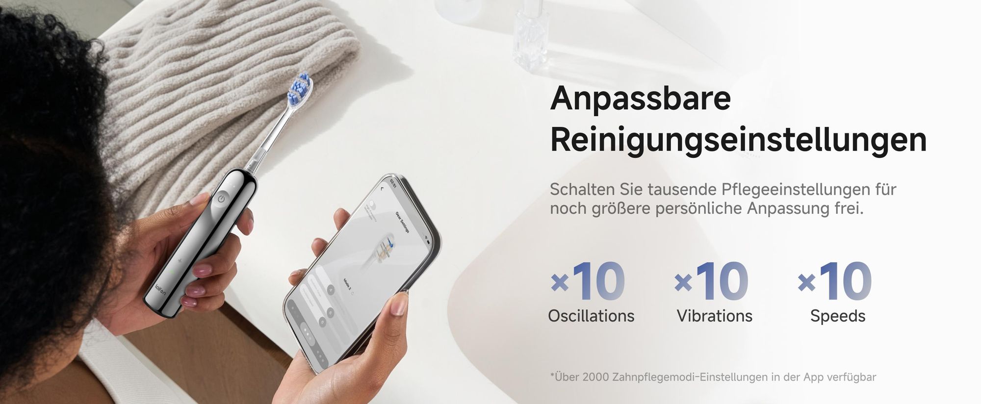 Laifen Wave Pro Elektrische Schallzahnbürste mit App, Drucksensor, 70 Tage Akku, kabelloses Laden und intelligenter Reinigungstechnologie – Edelstahl
