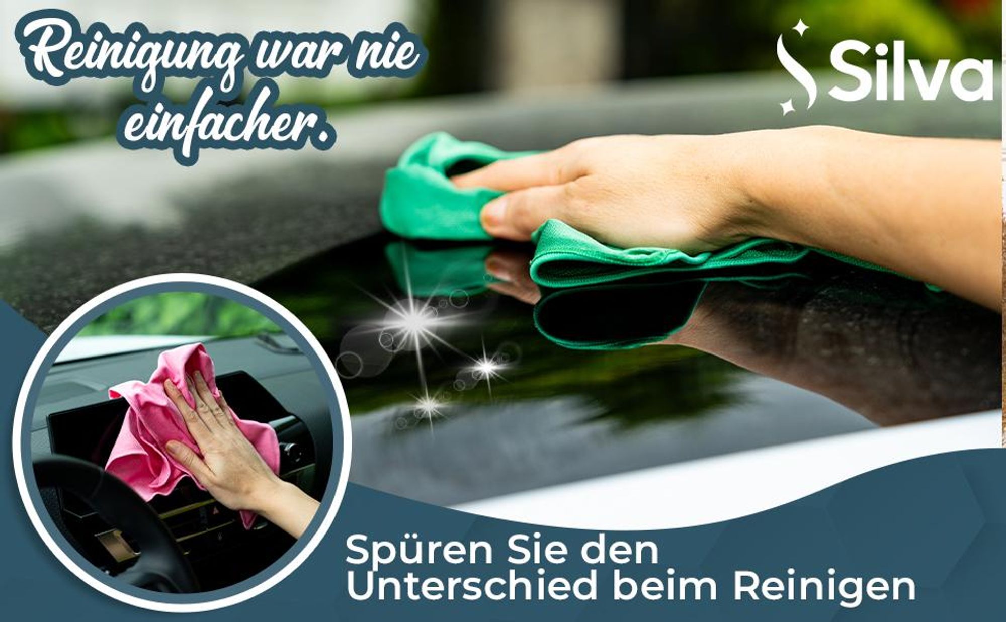 Silva Hochwertige Mikrofasertücher - Streifenfreie Fenster- und Spiegelreinigung, Küche & Magisches Reinigungstuch - Rosa