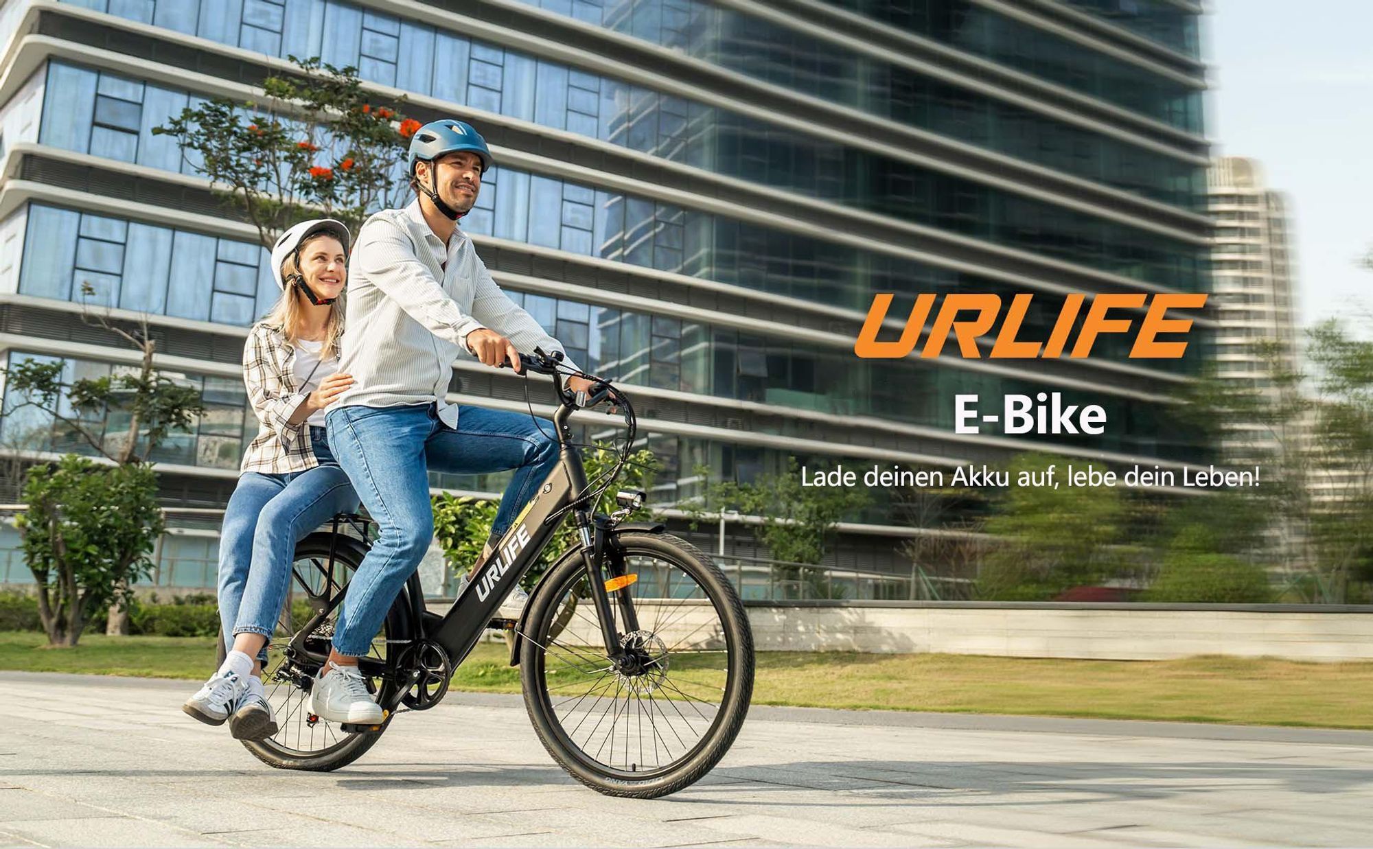 Elektrisches Bike URLIFE E26- 250W Motor 48V10.4Ah Akku 26 Zoll Reifen Scheibenbremsen - Weiß