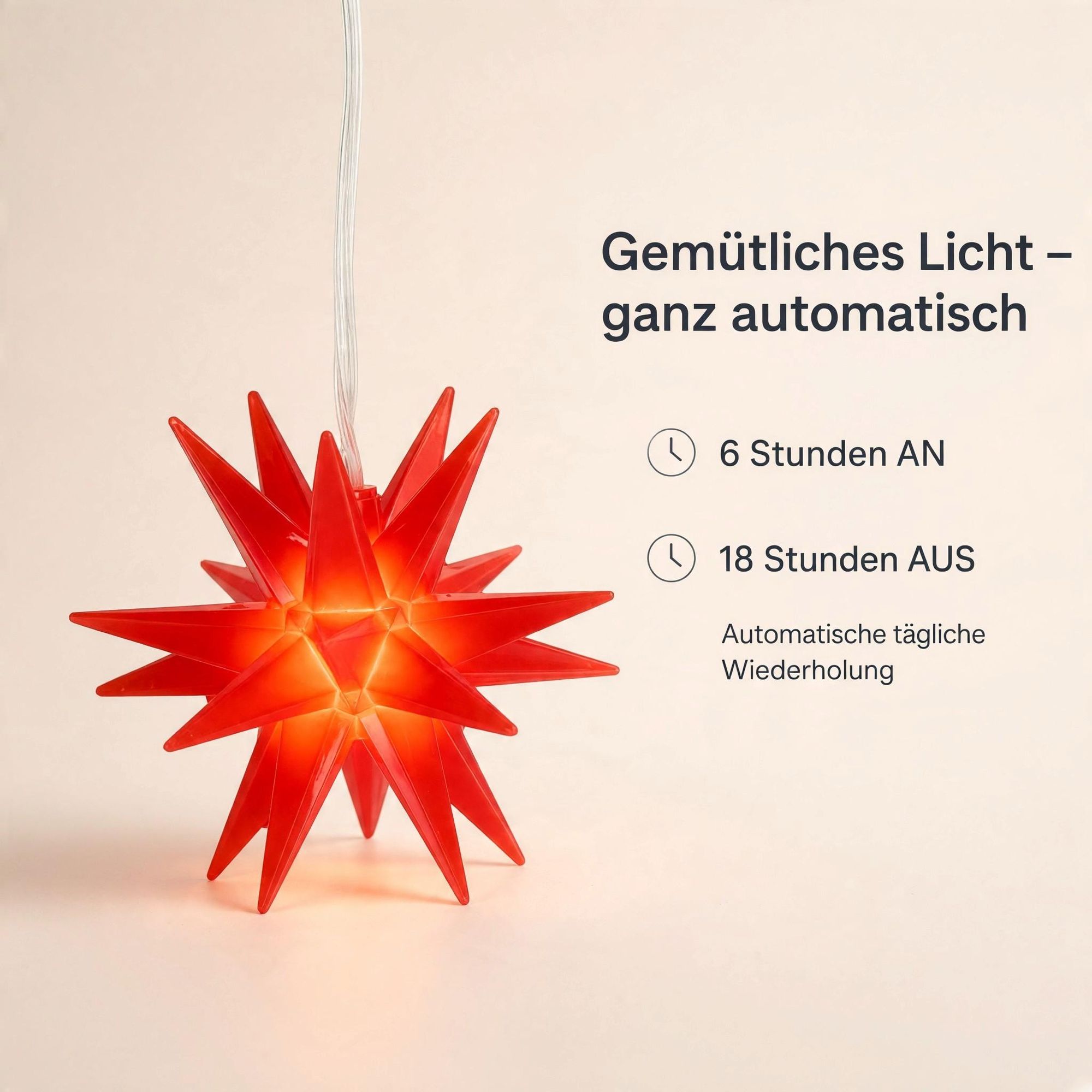 Stern rot mit Timer