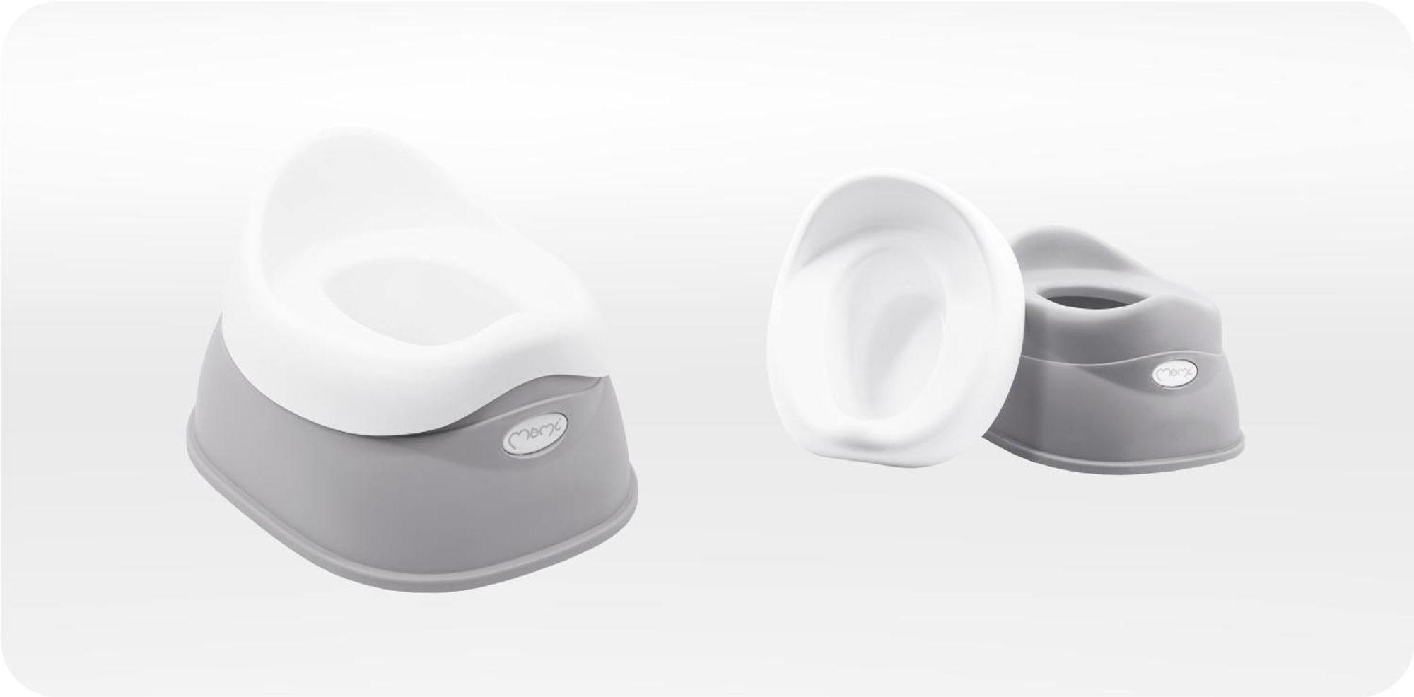 MoMi DITO – Ergonomisches Baby Töpfchen mit Rückenlehne, herausnehmbarem Einsatz & Anti-Rutsch-Füßen, ab 12 Monaten – Grau