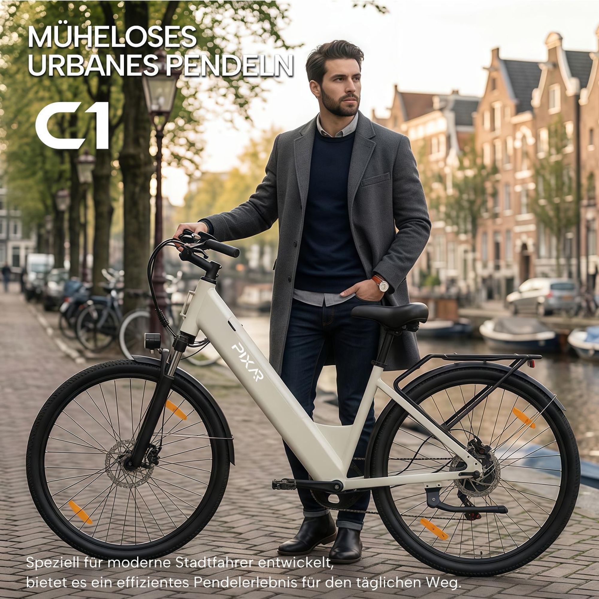 Cityrad C1 E-Bike Elektrofahrrad 28 Zoll Tiefeinsteiger Pedelec Damen Herren, 36V 13Ah Akku, 70 km, 250W, 25 km/h, Shimano 7-Gang, Scheibenbremsen