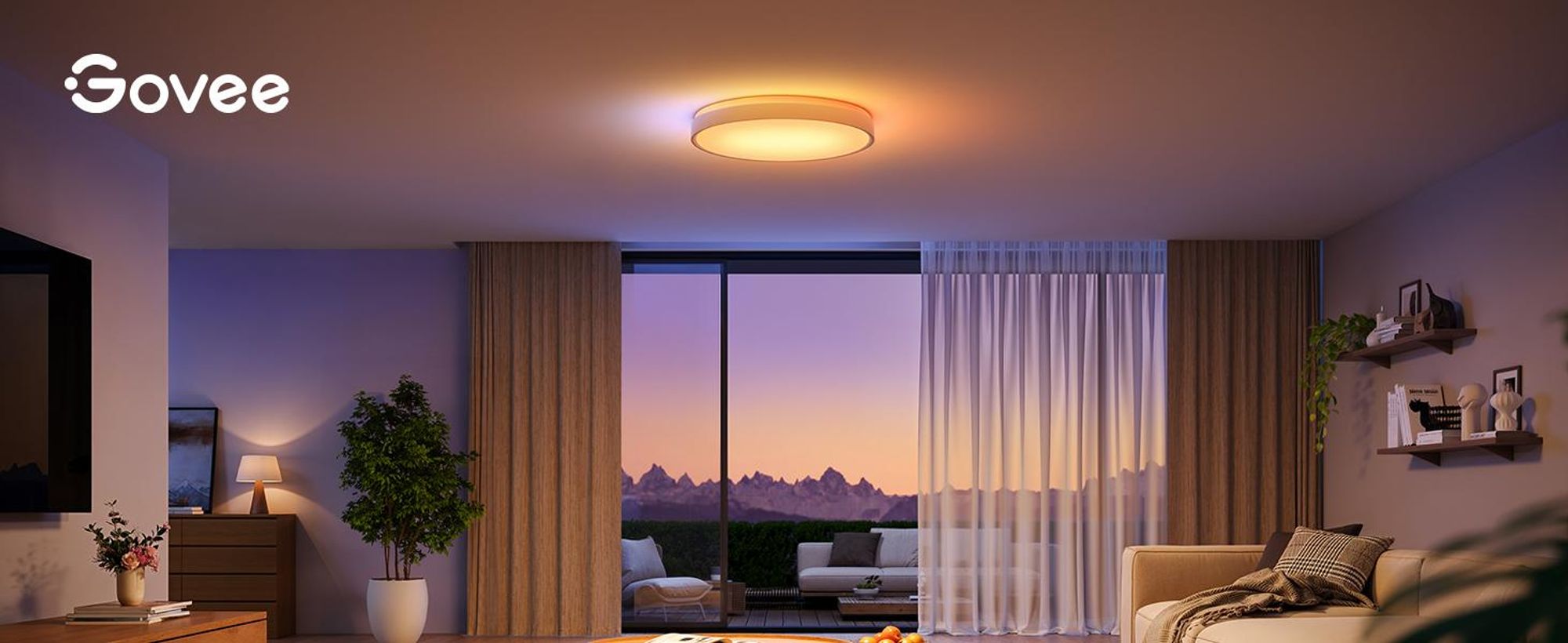 Govee Deckenlampe RGBIC, Smart LED Deckenleuchte 4300lm Kompatibel mit Matter, Alexa & Google Assistant, LED Lamp Dimmbar mit Hintergrundbeleuchtung