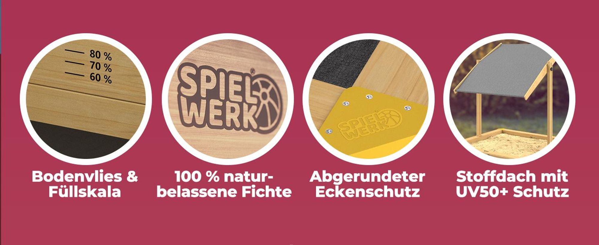SPIELWERK Sandkasten Fritzi Sonnendach