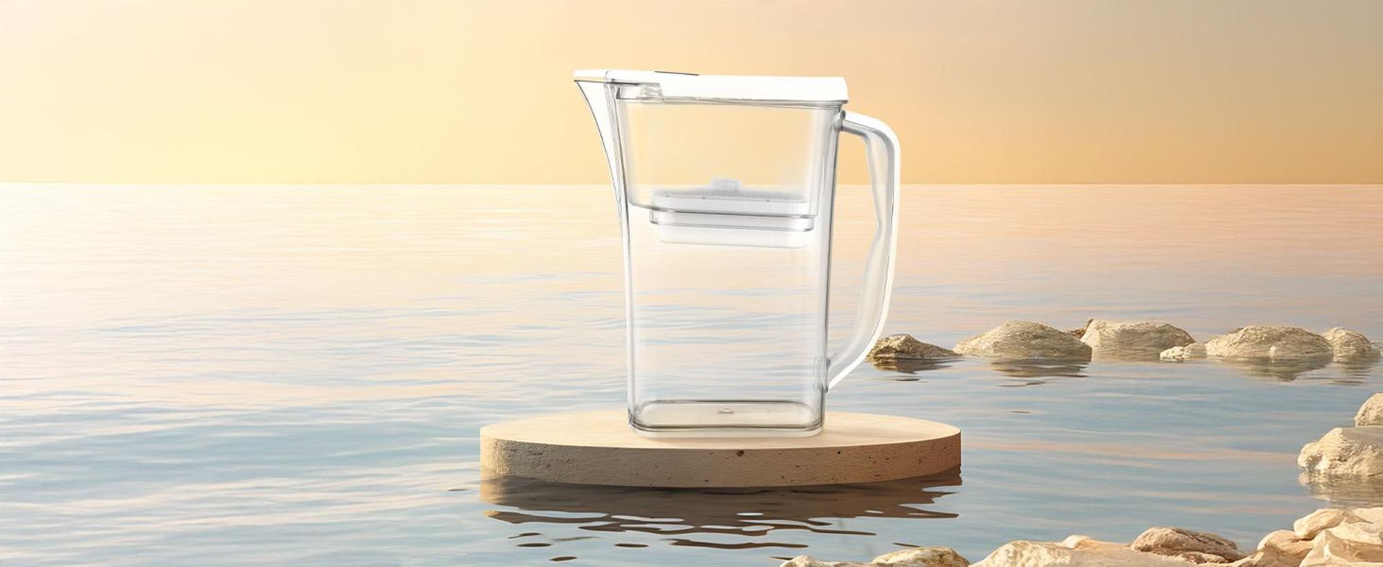 Wasserfilter Wasserfilterkanne 2,5 L mit LED-Countdown-Anzeige