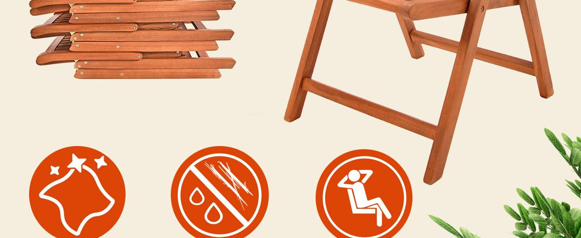 CASARIA® Gartenstuhl 4er-Set Vanamo Eukalyptus FSC®-Zertifiziert Klappbar