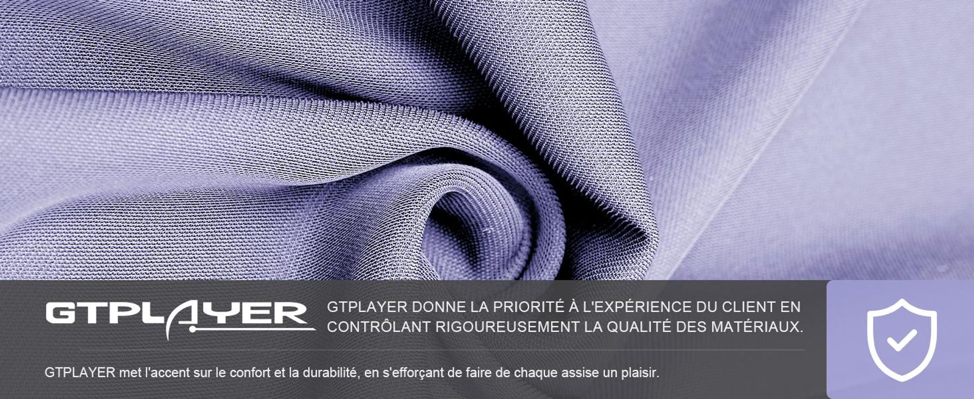 GTPLAYER Chaise de jeu Fauteuil de jeu ergonomique Chaise de bureau en tissu respirante Coussin d'assise à ressorts avec repose-pieds violet