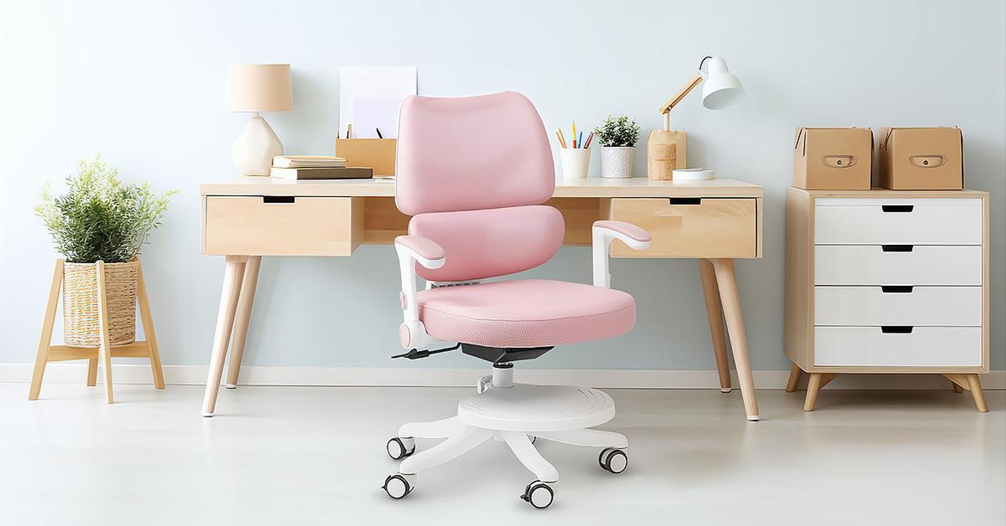 MARK ADLER Junior 5.3 Pink | Verstellbarer Drehstuhl für Kinder und Teenager | Höhenverstellbar