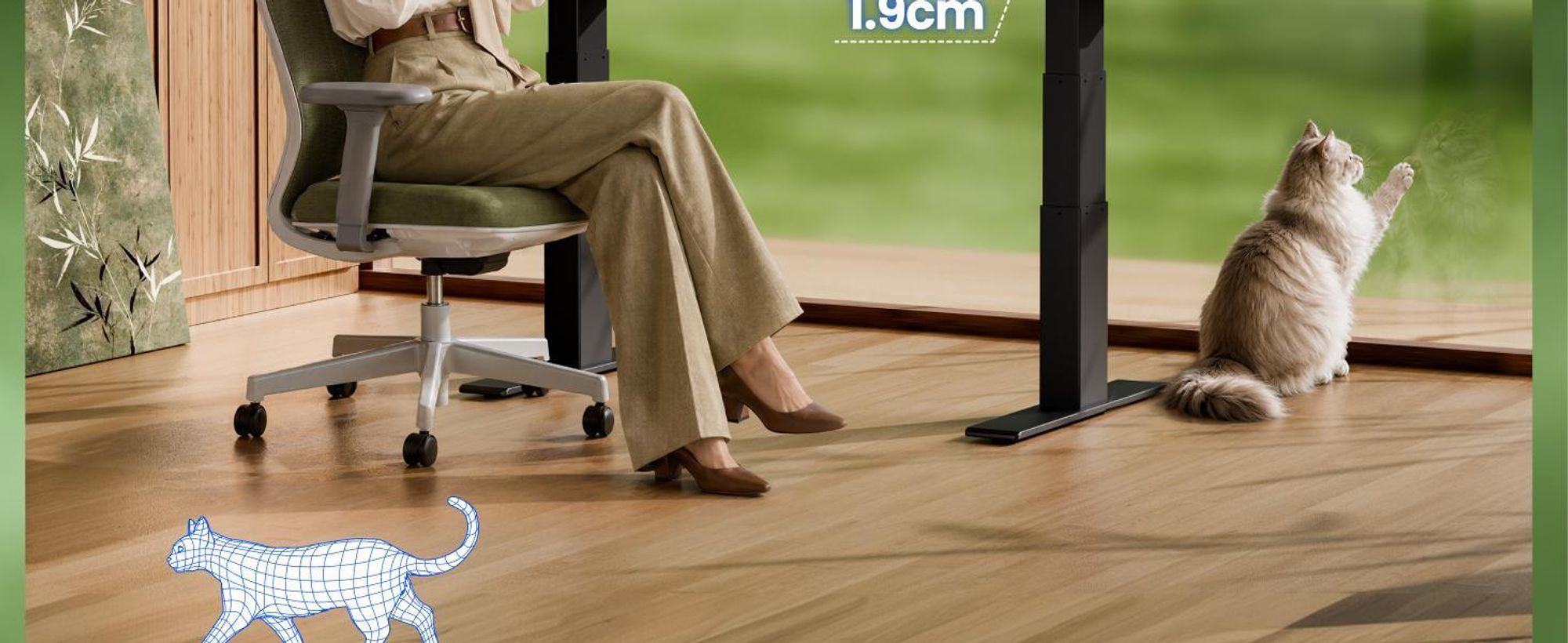 FLEXISPOT Massivholz-Tischplatte aus Bambus 180x80 cm, 19 mm stark, einteilige Tischplatte mit vorgebohrten Löchern