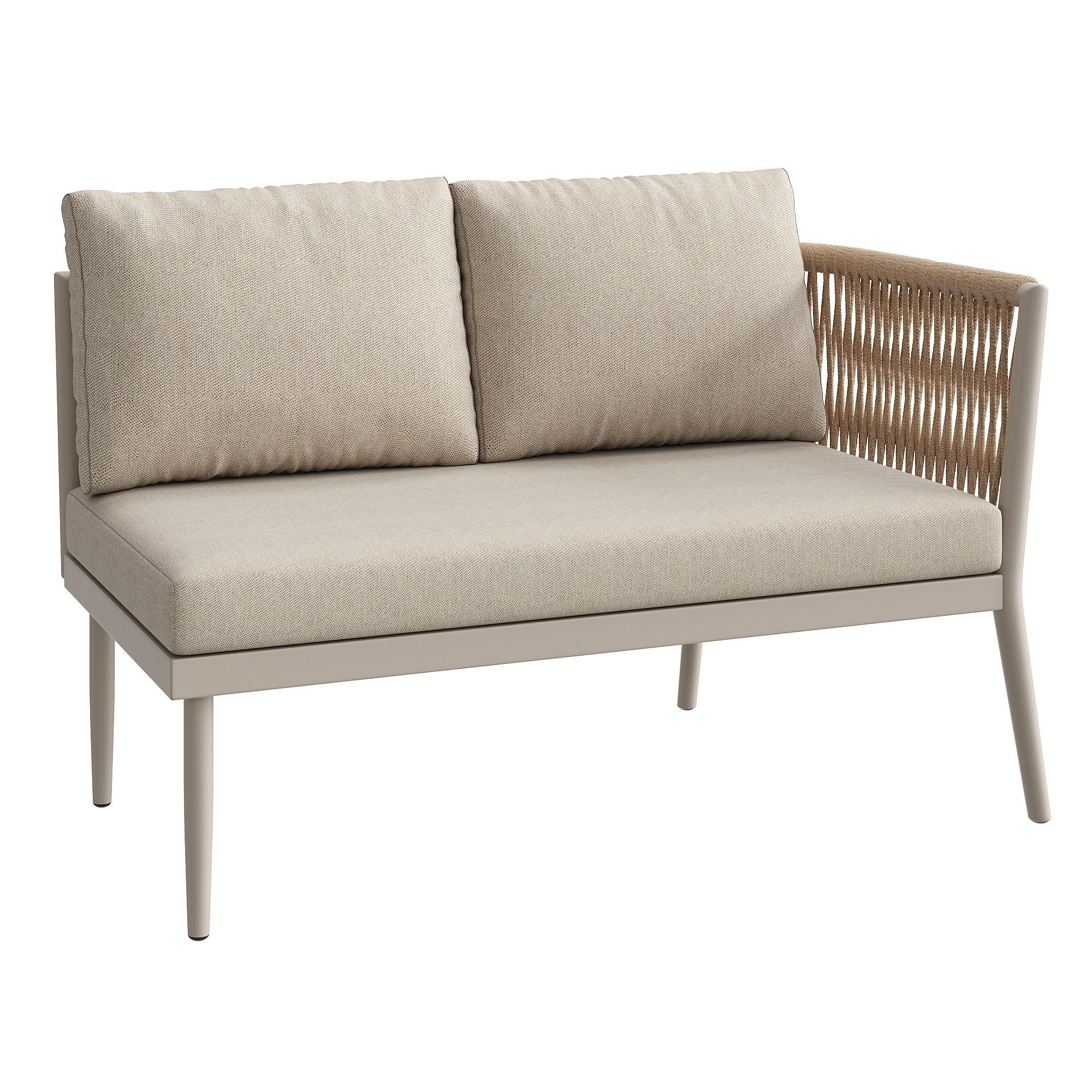 Flieks Rattan Gartenloungeset 6-tlg., Balkonmöbelset für 5-6 Personen, Gartenmöbel-Set mit 2 Gartentischen, Gartengarnitur mit Ecksofa & Stuhl, Beige