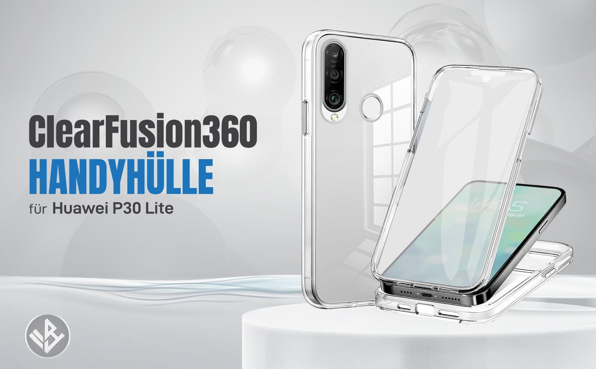 Transparente 360 Grad Hülle für Huawei P30 Lite mit Kameraschutz